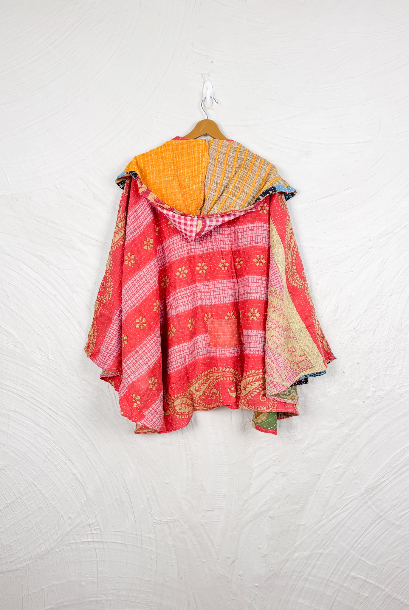 Bohemian kantha poncho - Love Protect Sustain