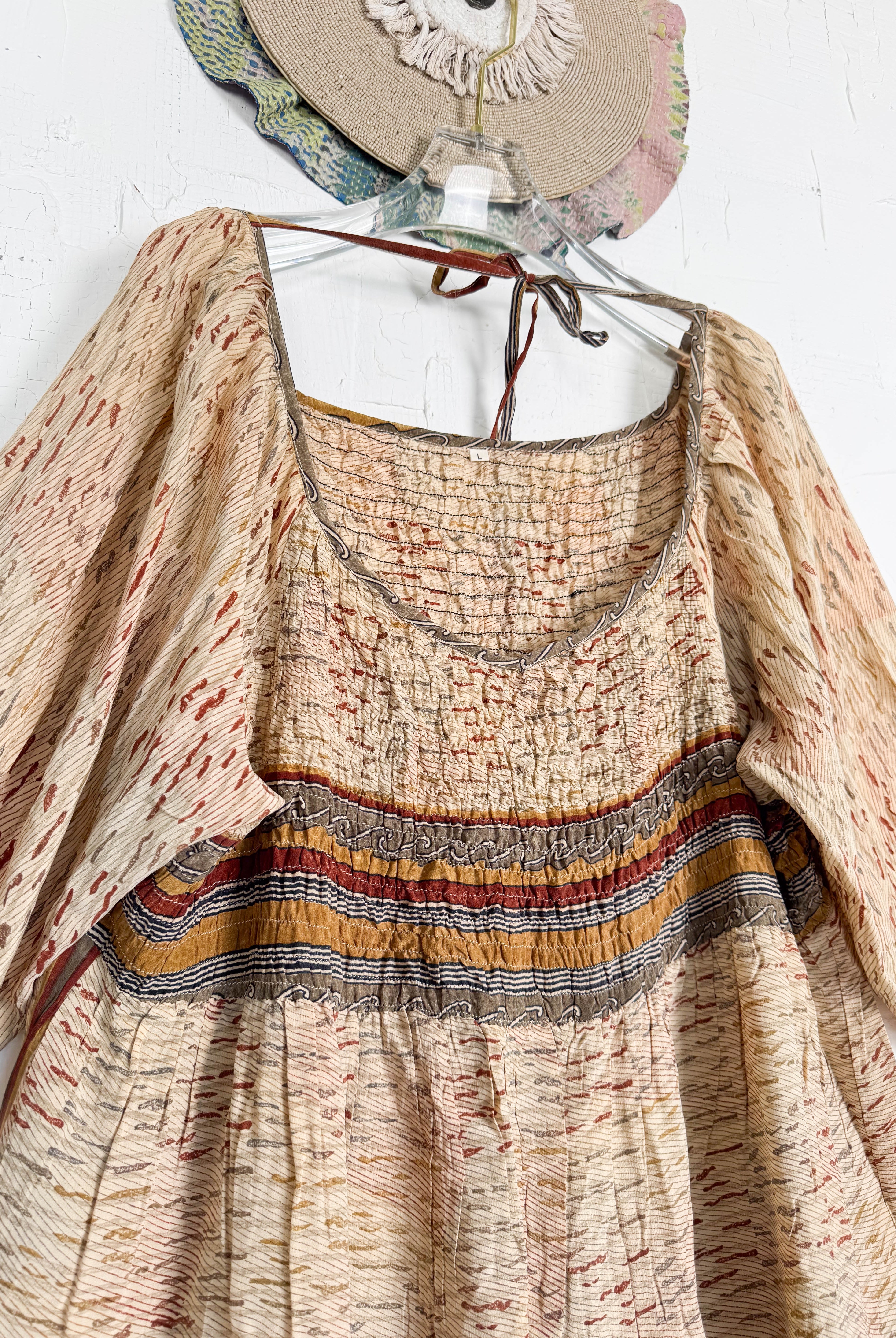 Bohemian silk dress - Love Protect Sustain