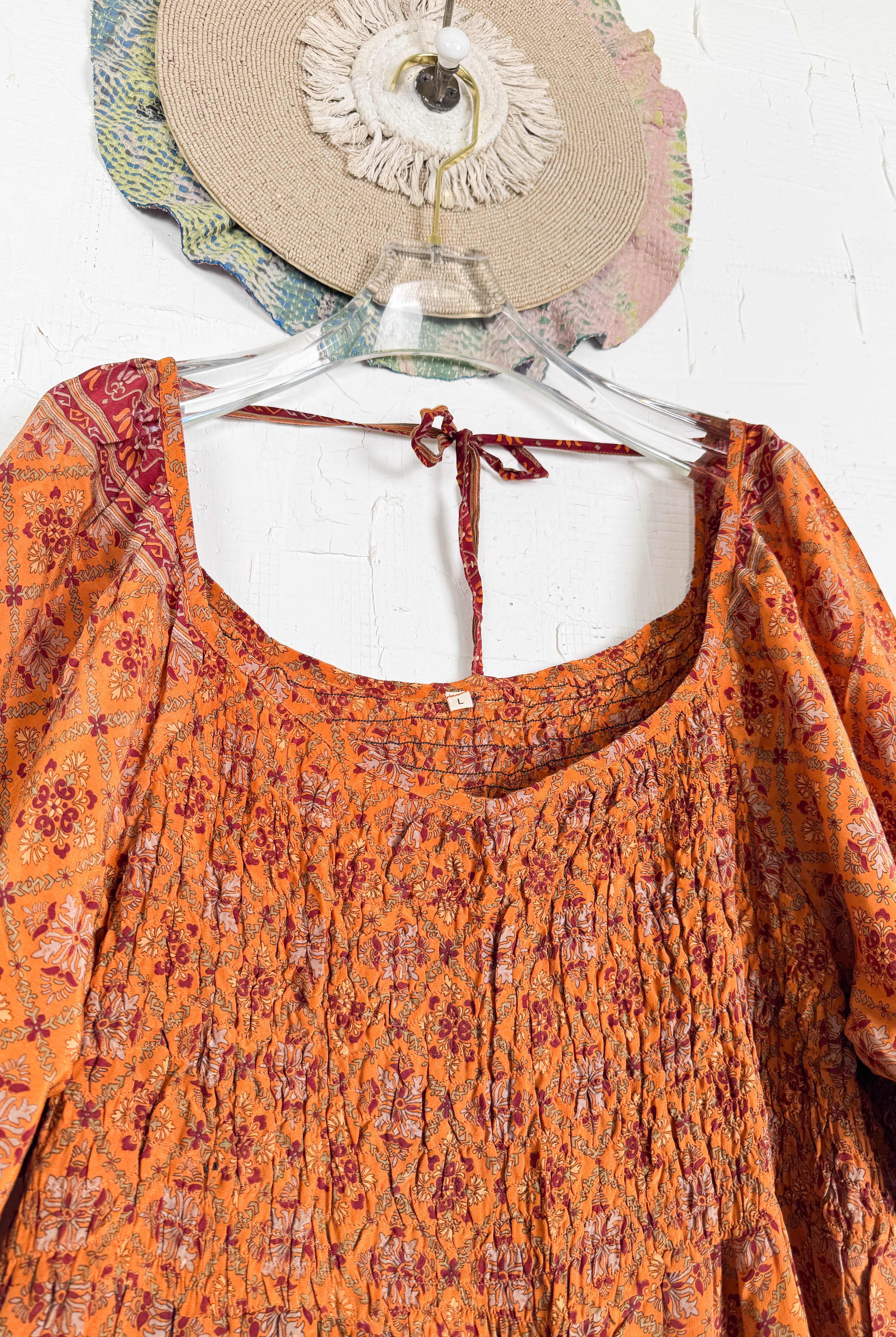 Bohemian silk dress - Love Protect Sustain