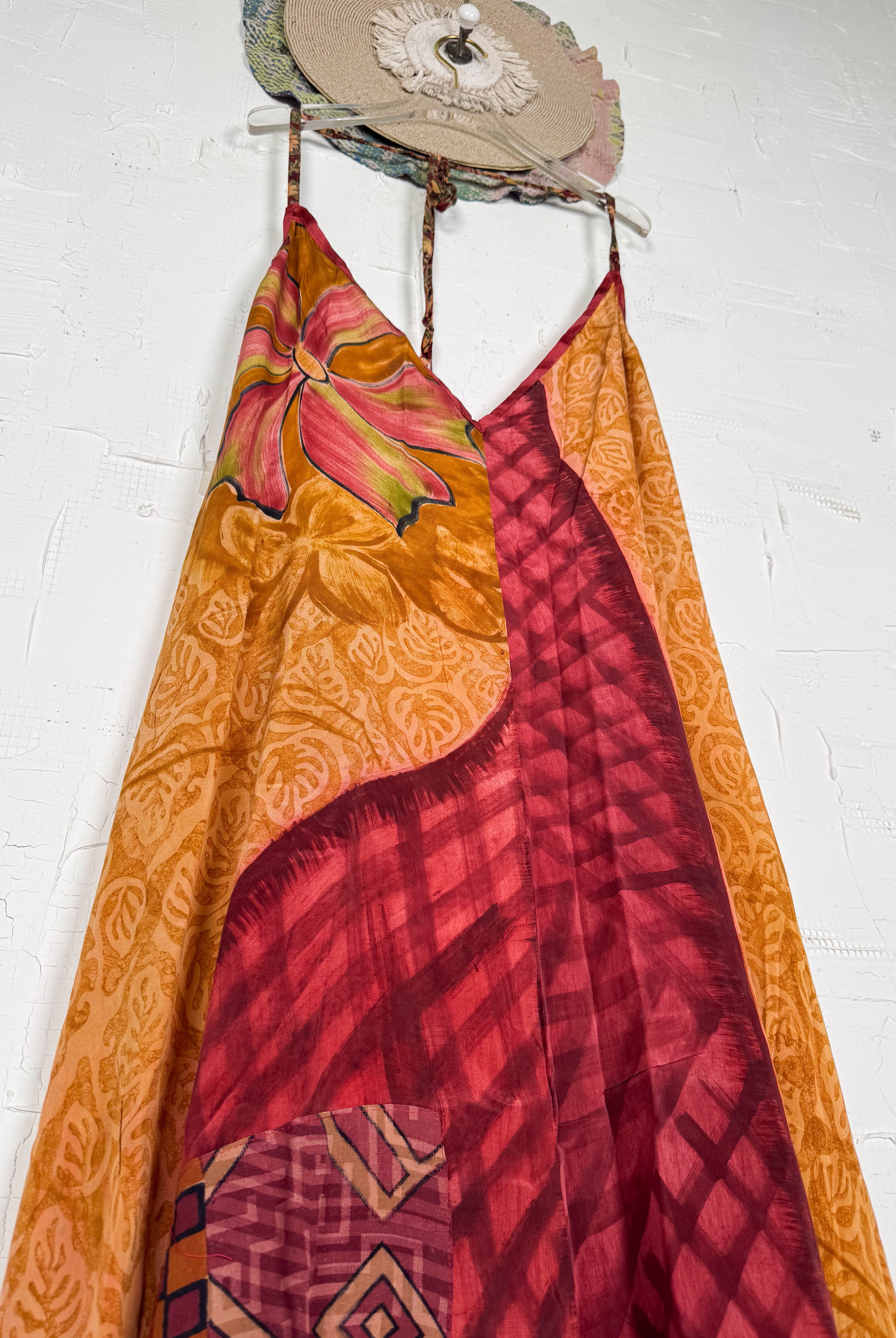 Bohemian silk dress - Love Protect Sustain