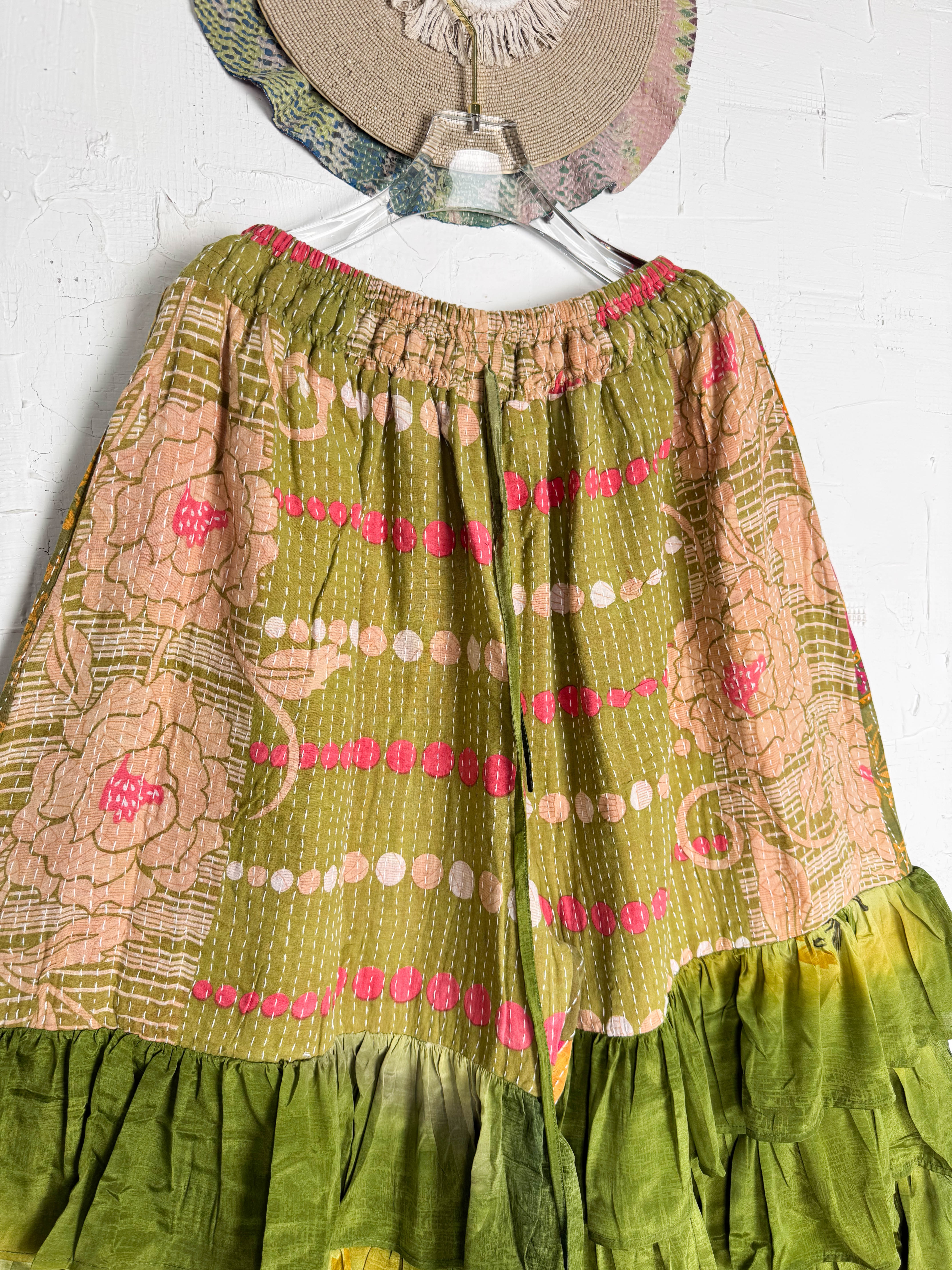 Bohemian silk frill pants - Love Protect Sustain