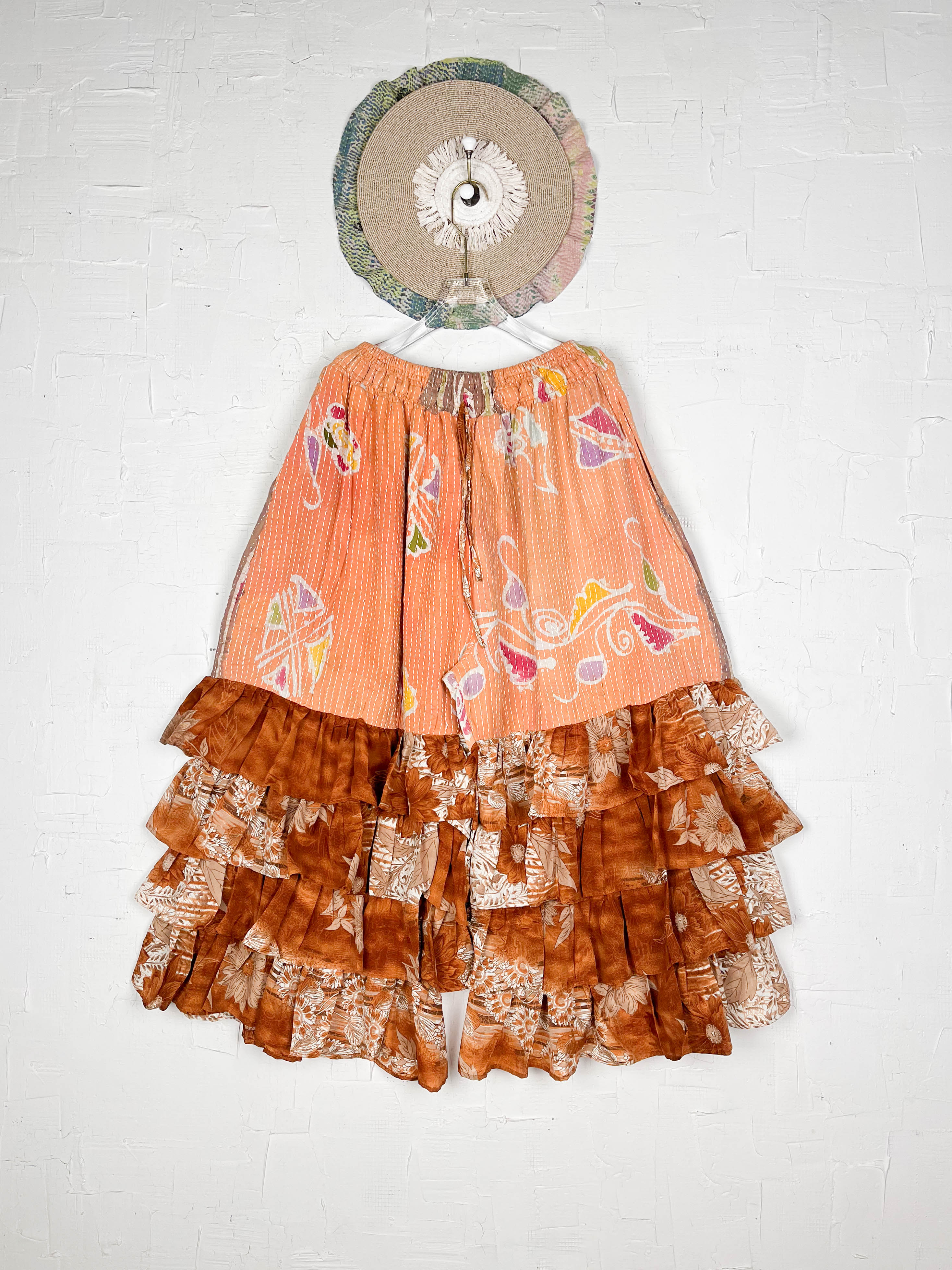 Bohemian silk frill pants - Love Protect Sustain