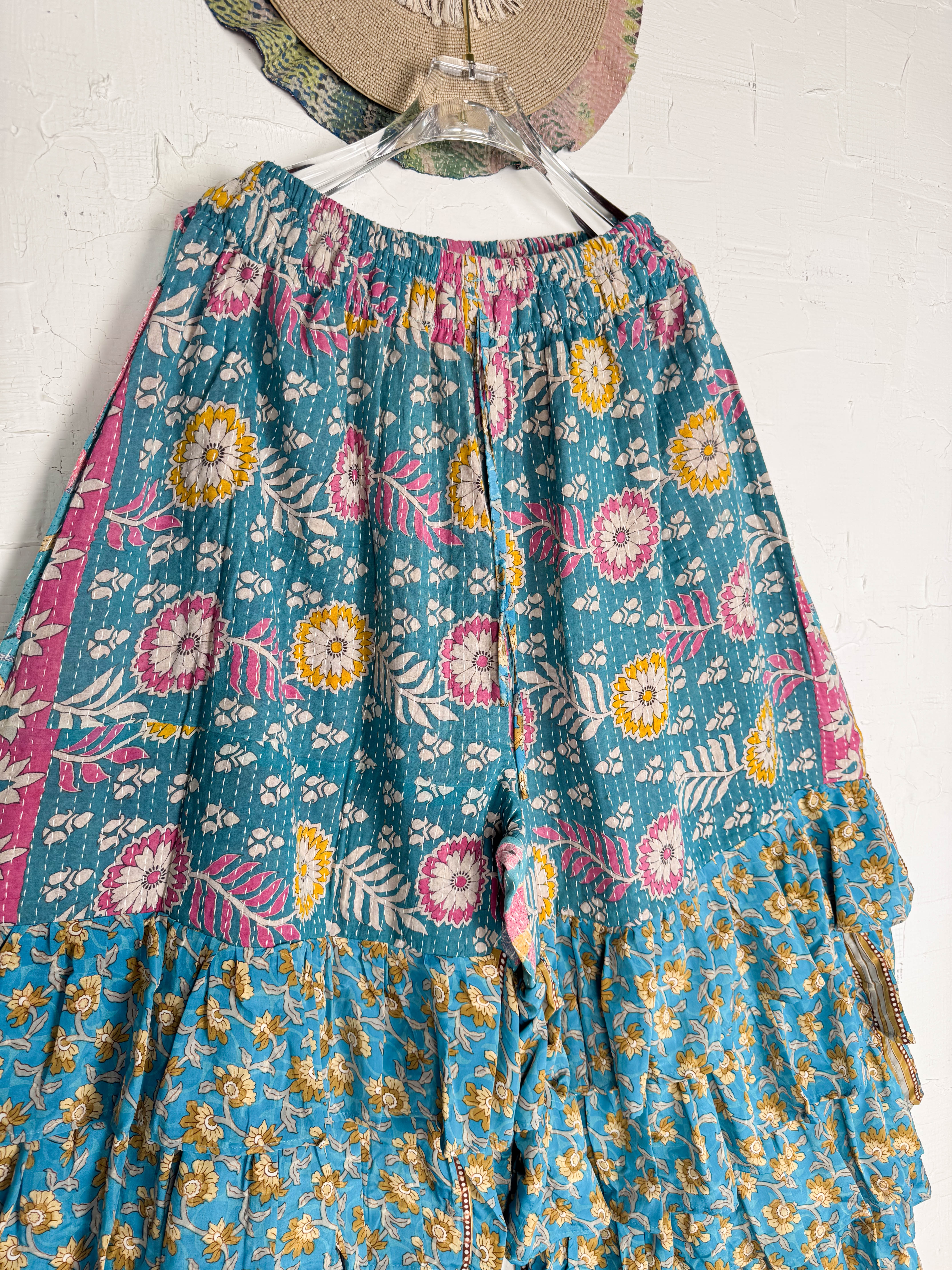 Bohemian silk frill pants - Love Protect Sustain