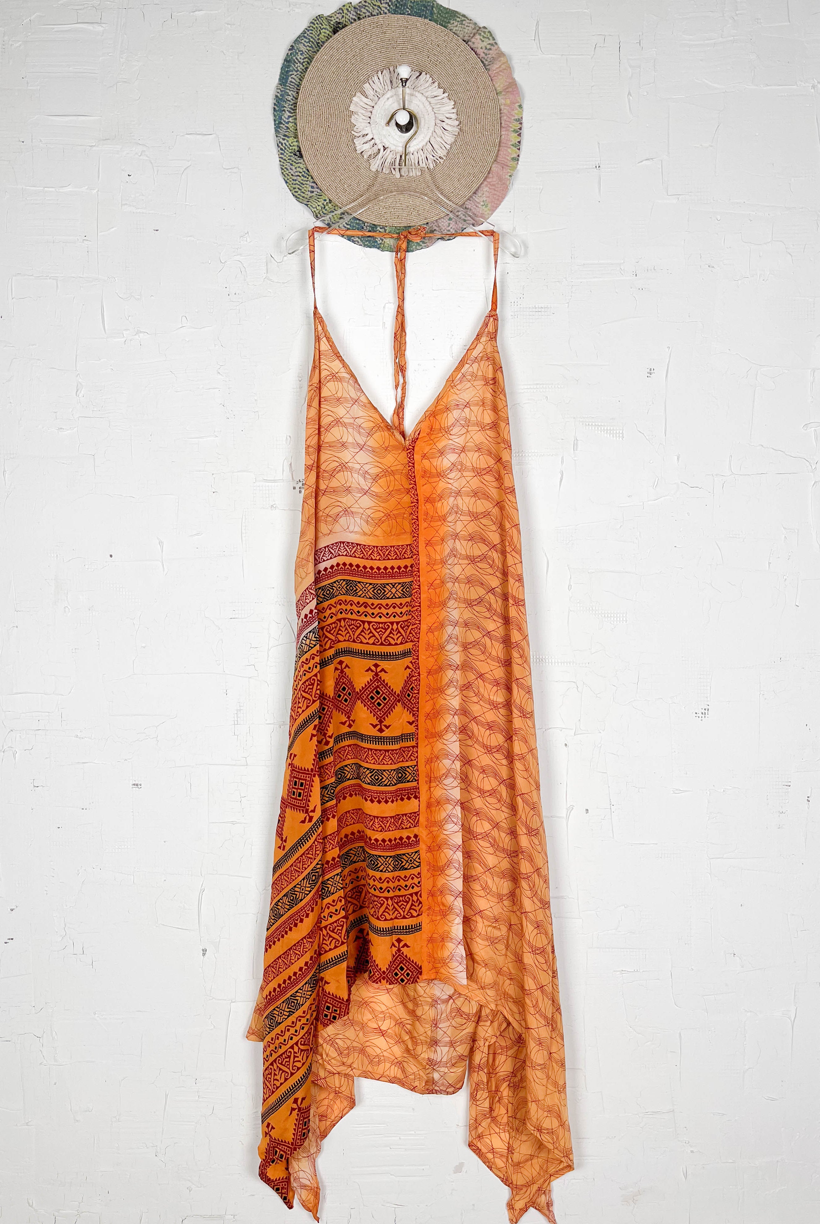 Bohemian silk halter dress - Love Protect Sustain