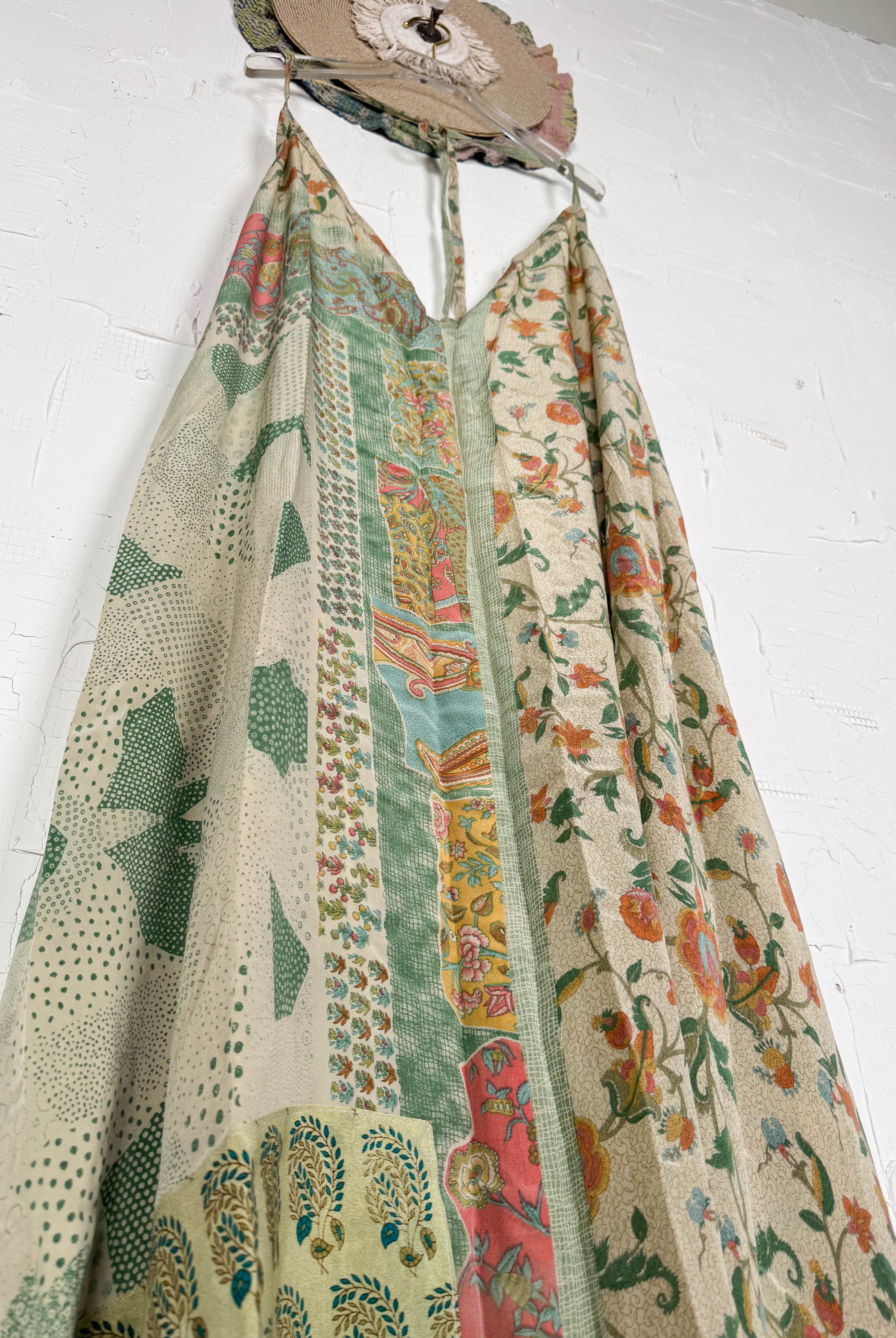 Bohemian silk halter dress - Love Protect Sustain