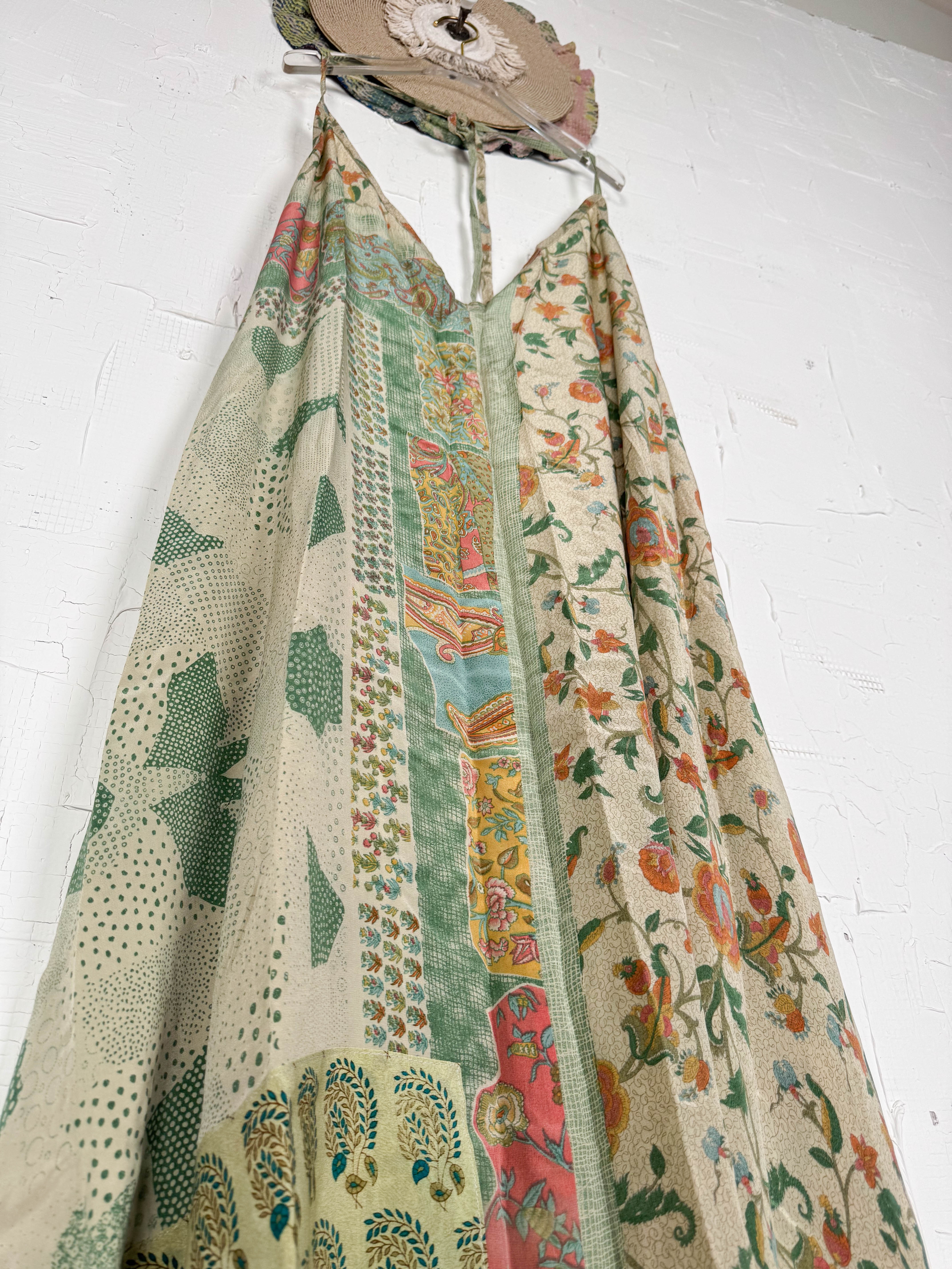 Bohemian silk halter dress - Love Protect Sustain