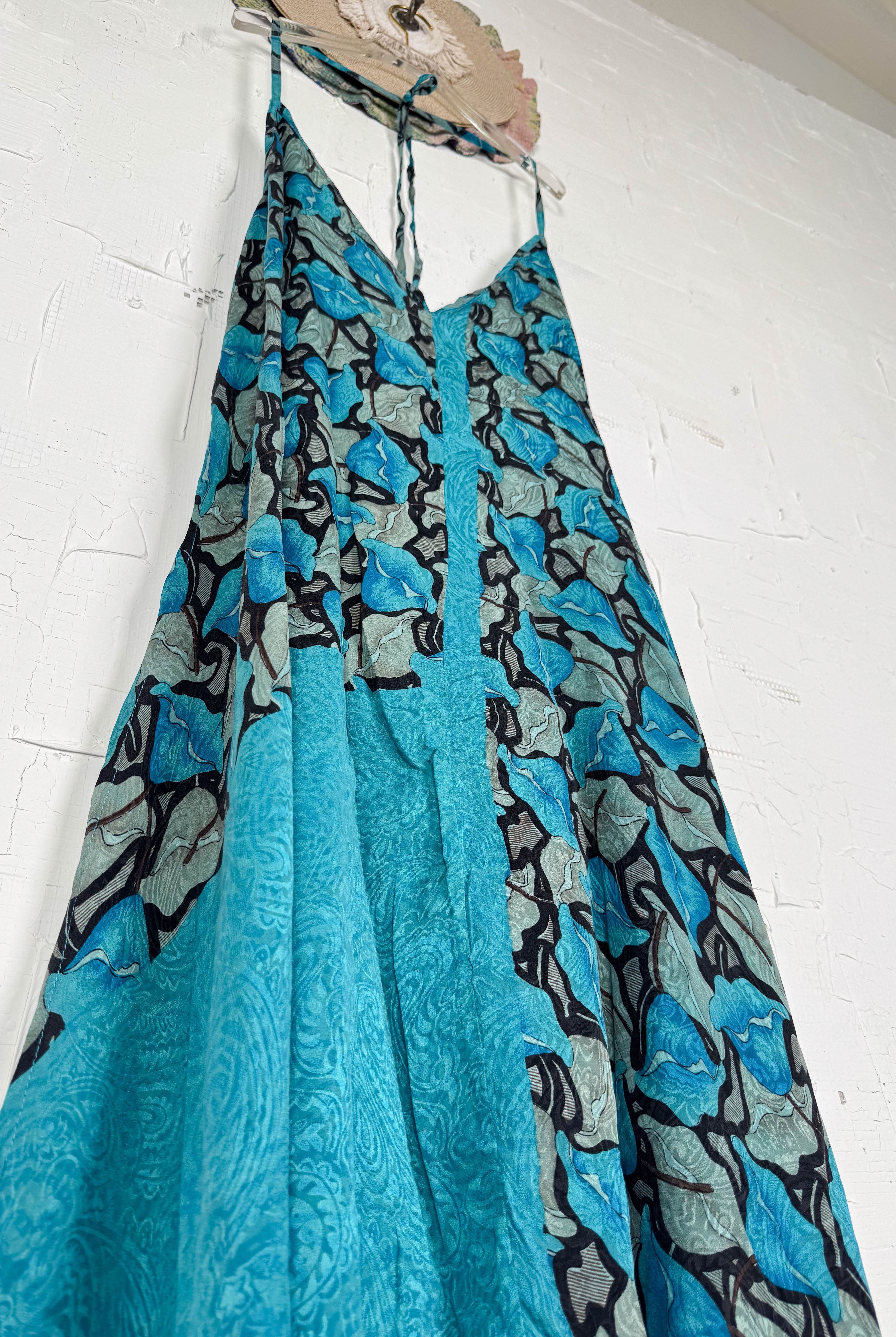 Bohemian silk halter dress - Love Protect Sustain