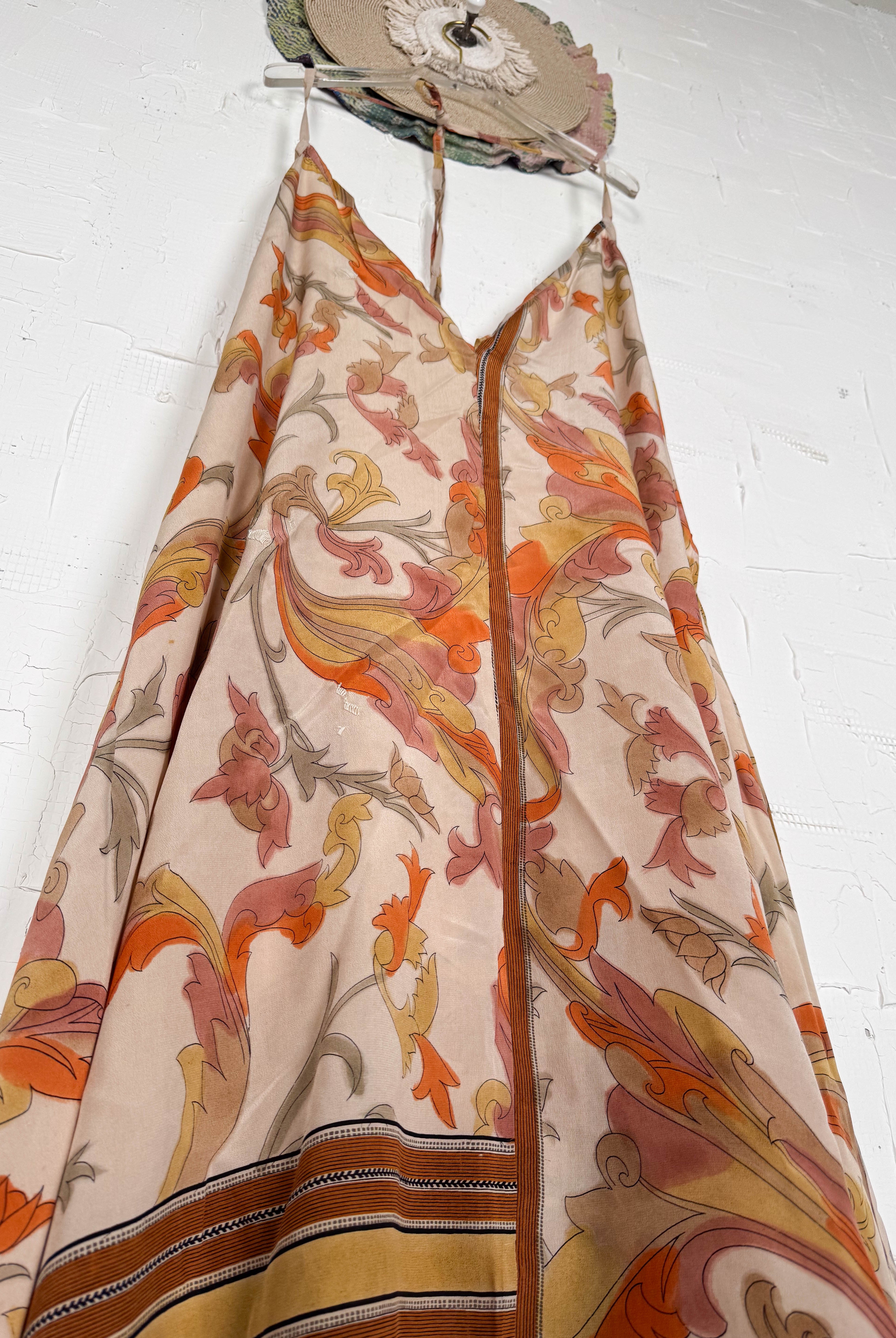 Bohemian silk halter dress - Love Protect Sustain