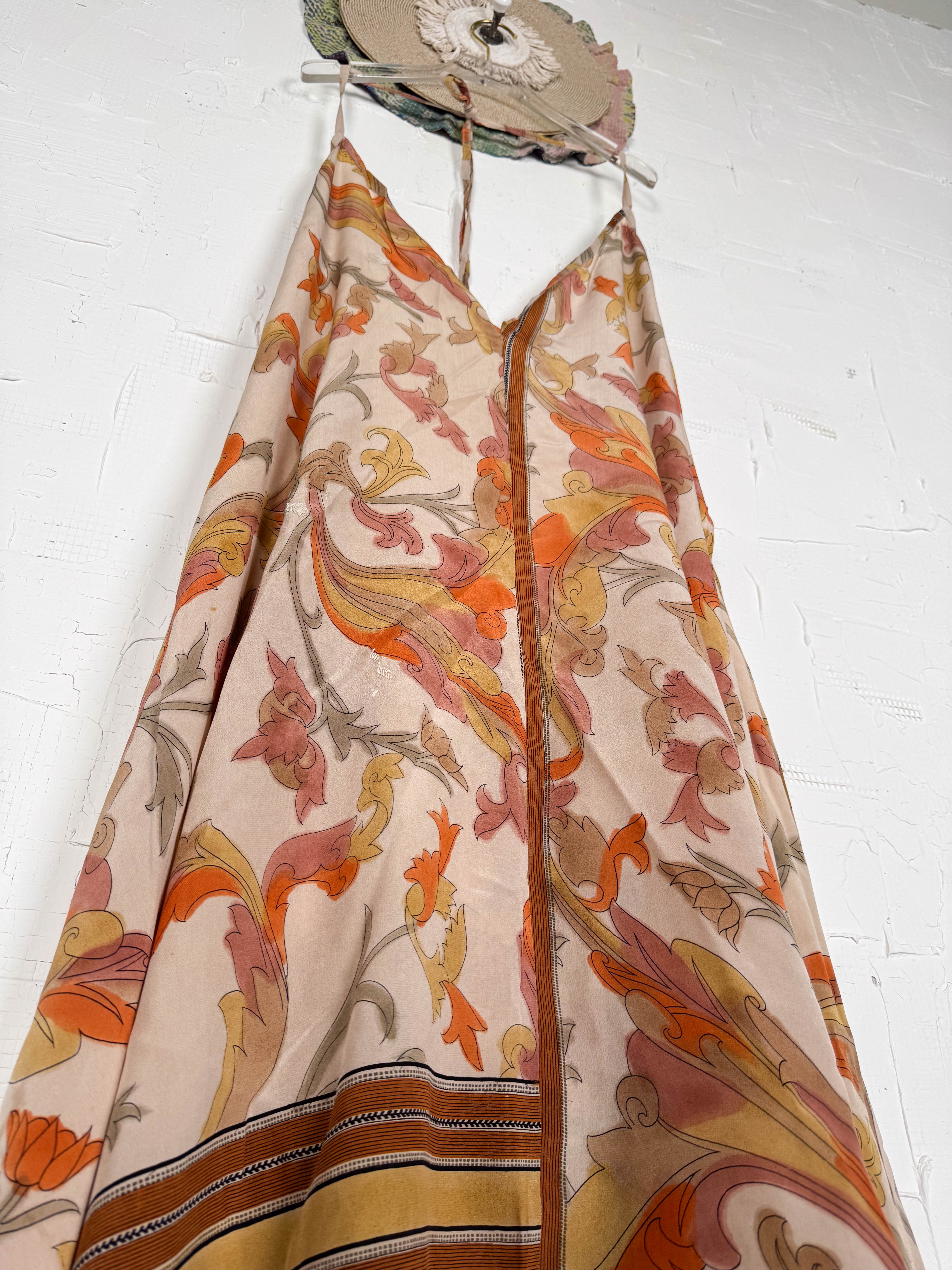 Bohemian silk halter dress - Love Protect Sustain