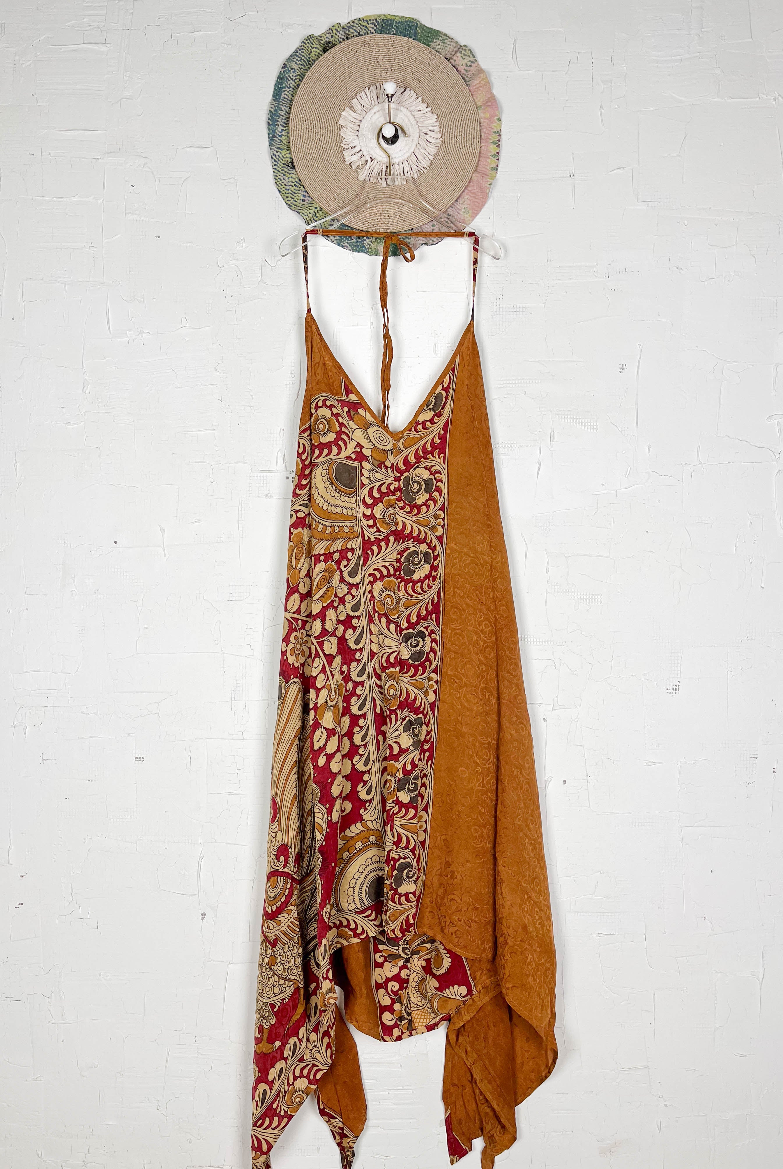 Bohemian silk halter dress - Love Protect Sustain