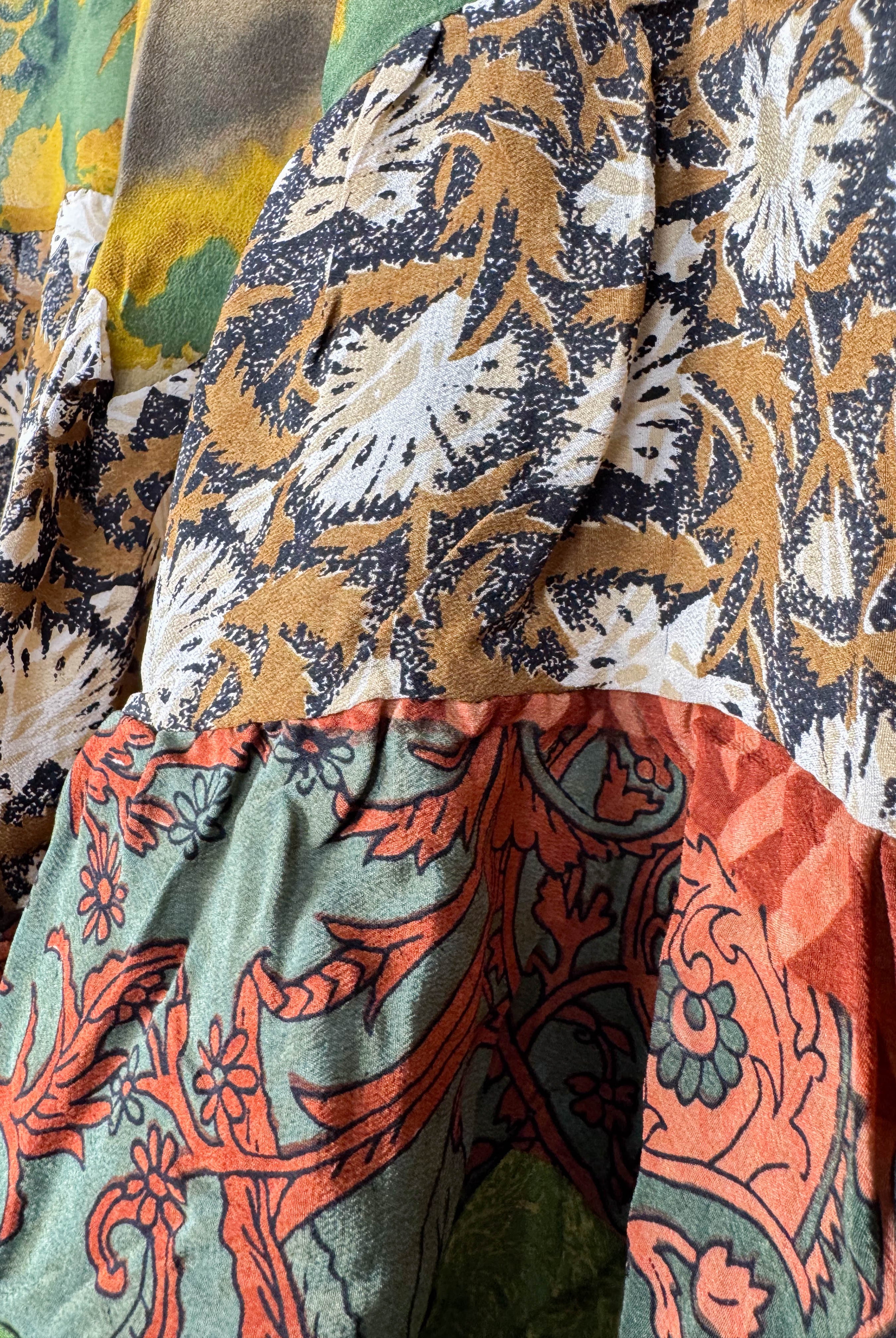 Bohemian silk patchwork Top - Love Protect Sustain