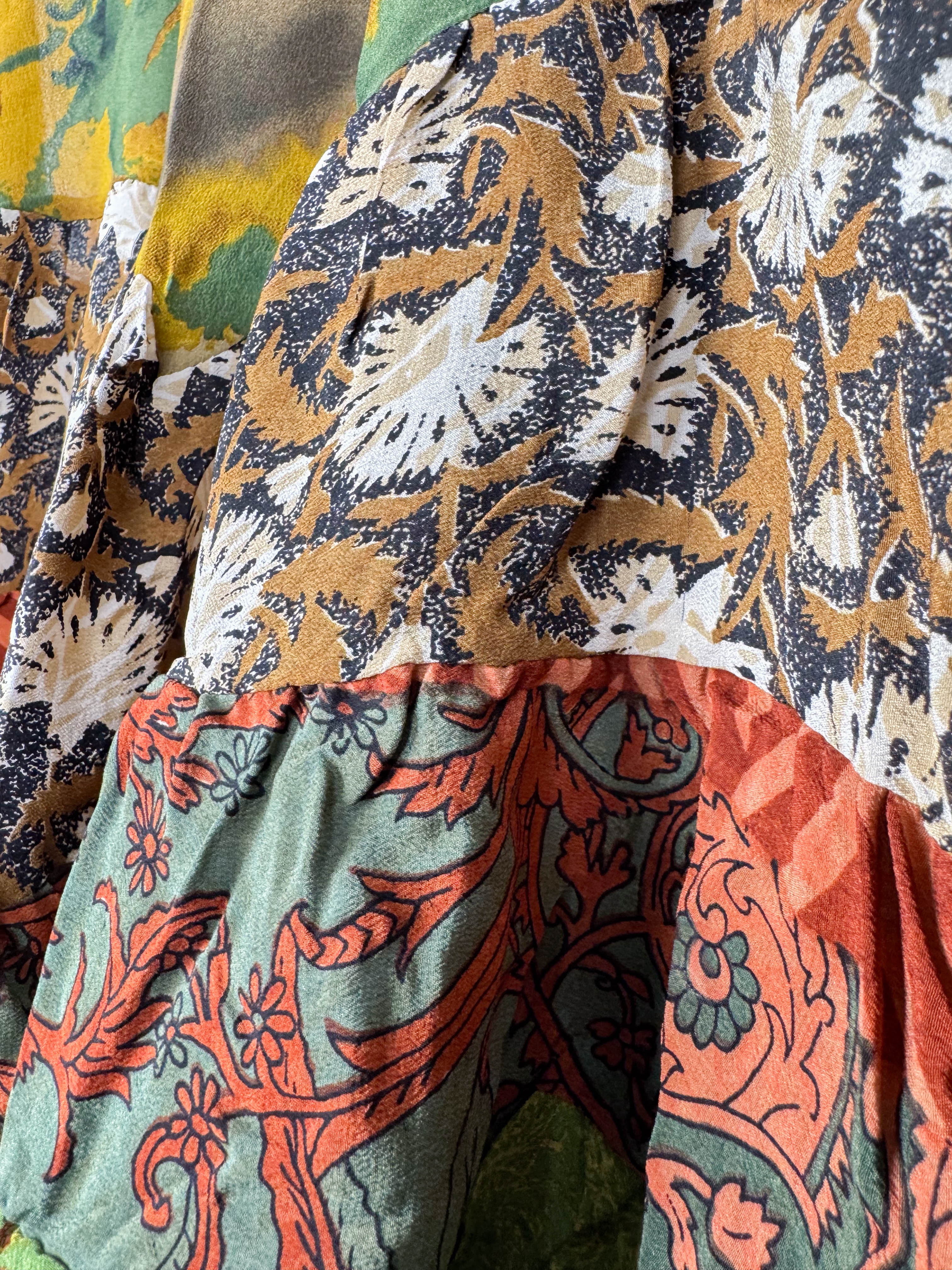 Bohemian silk patchwork Top - Love Protect Sustain