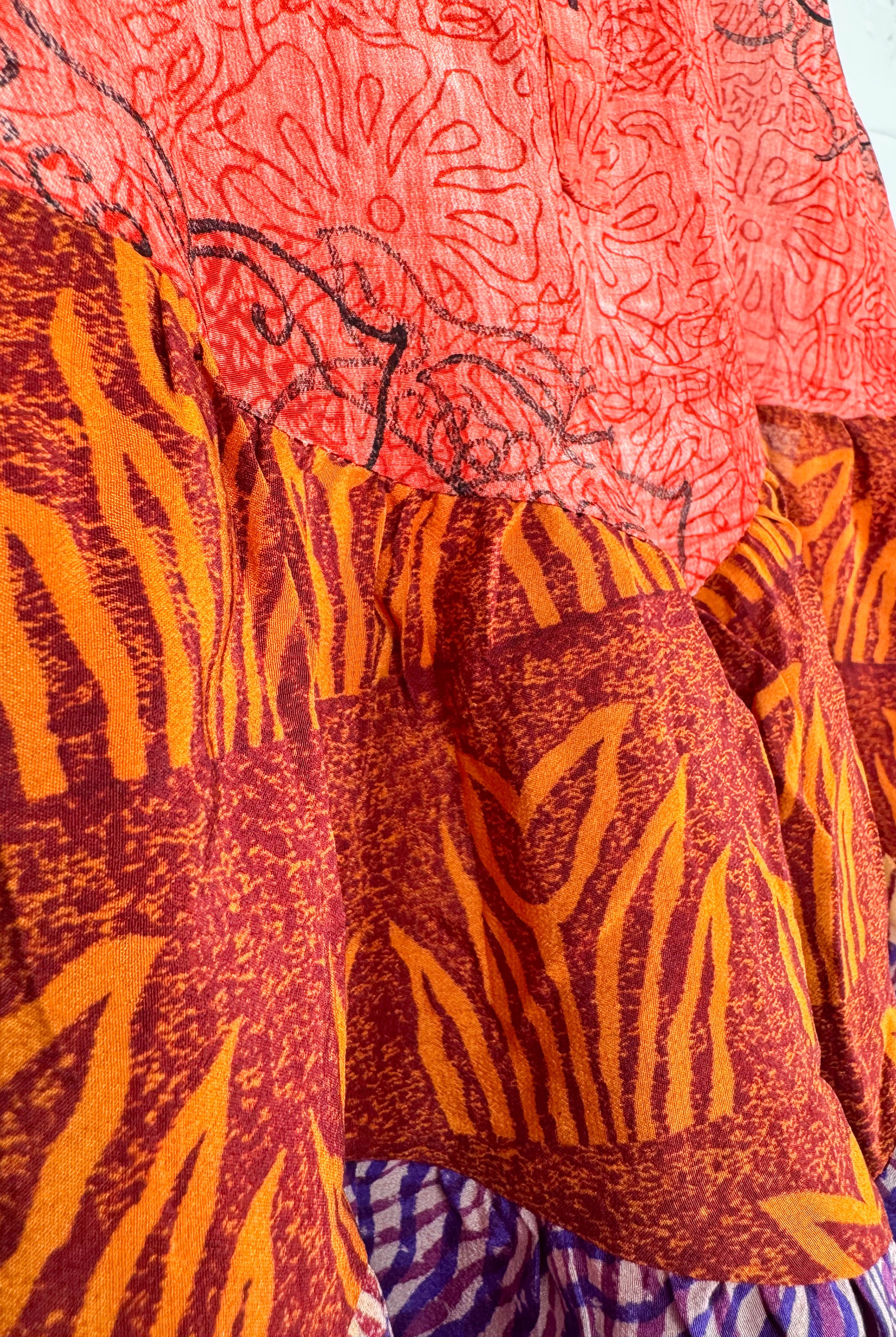 Bohemian silk patchwork Top - Love Protect Sustain