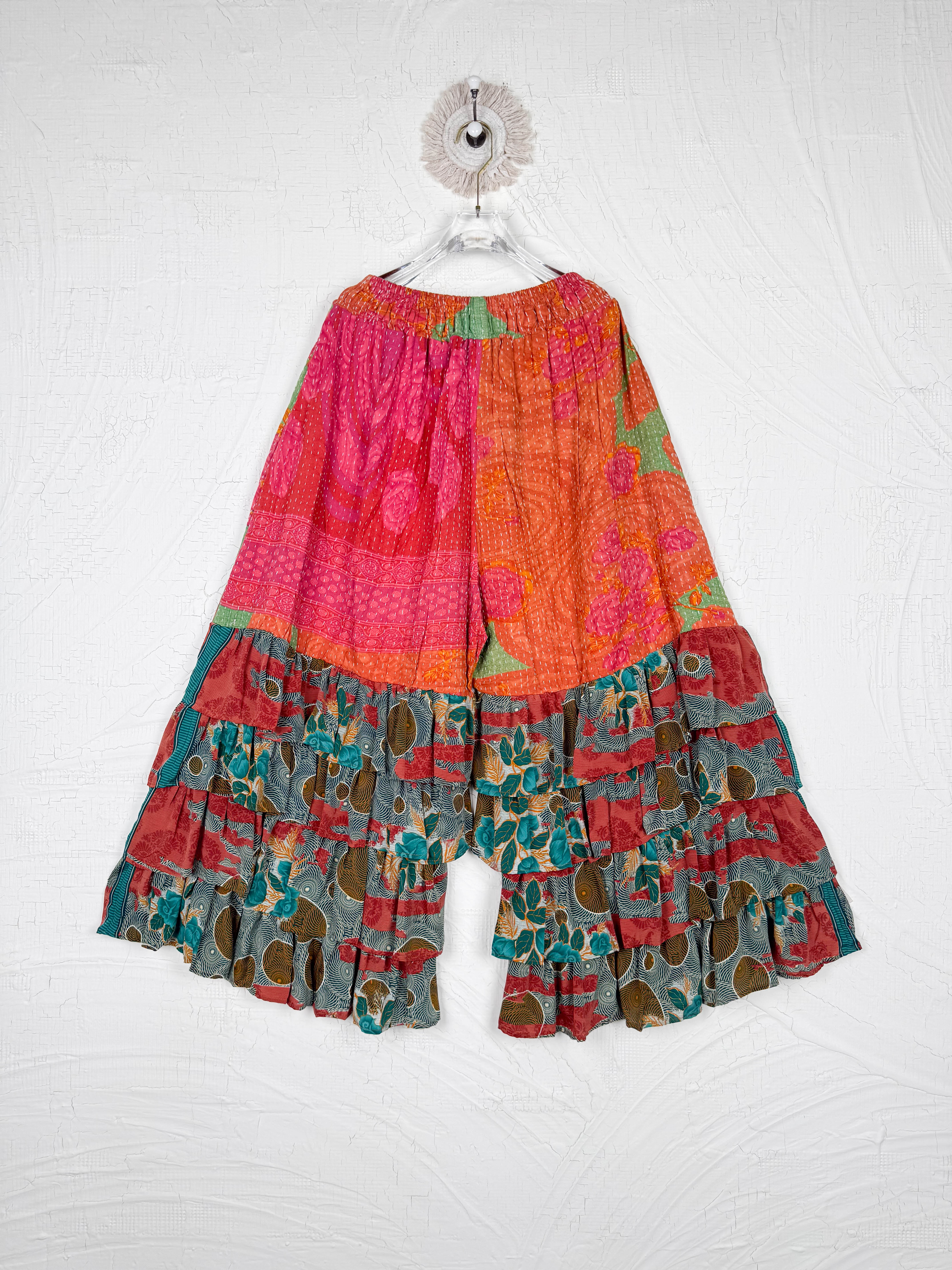 Boho Soul Kantha Ruffle Pants - Love Protect Sustain