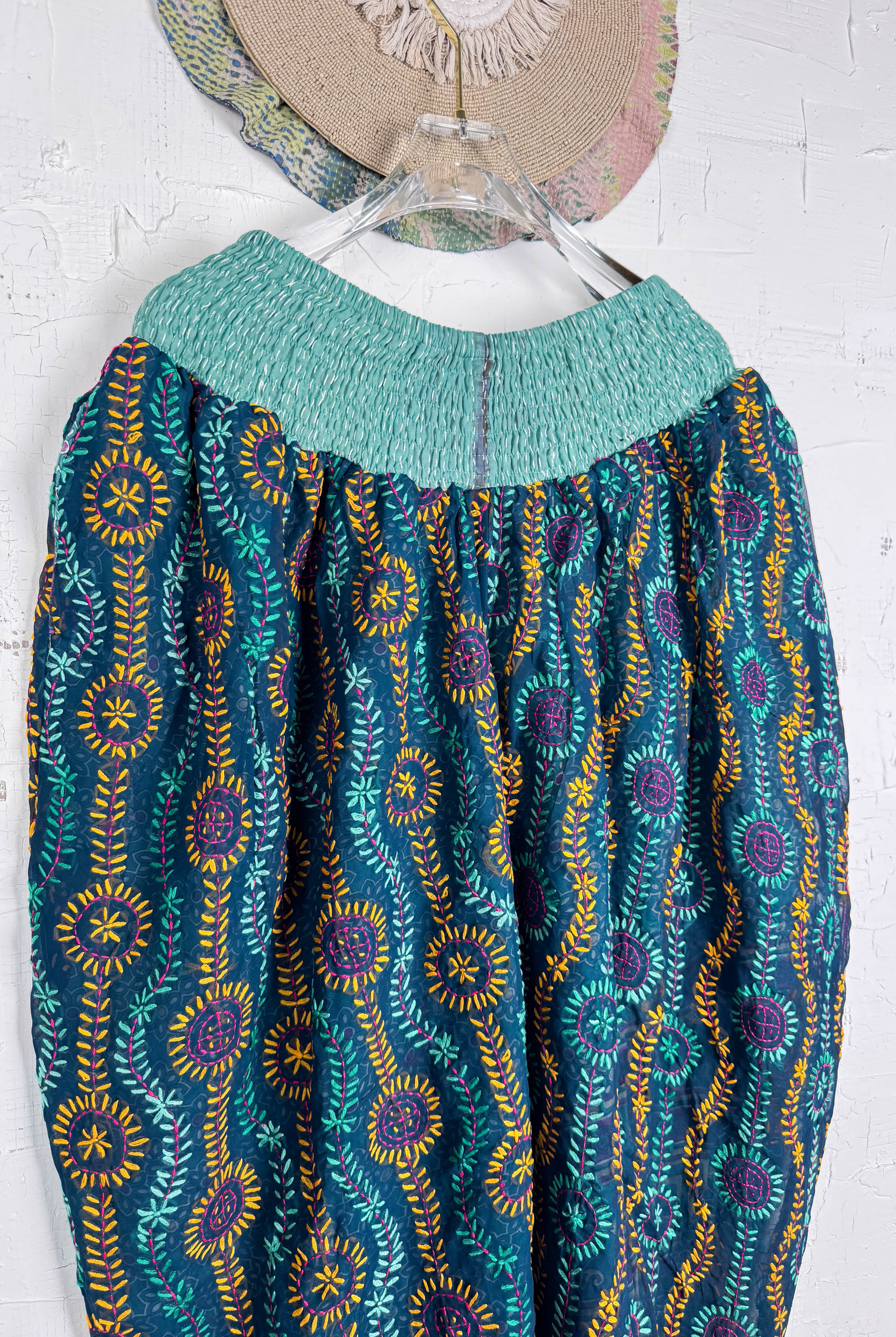 Boho embroidered pants- Love Protect Sustain