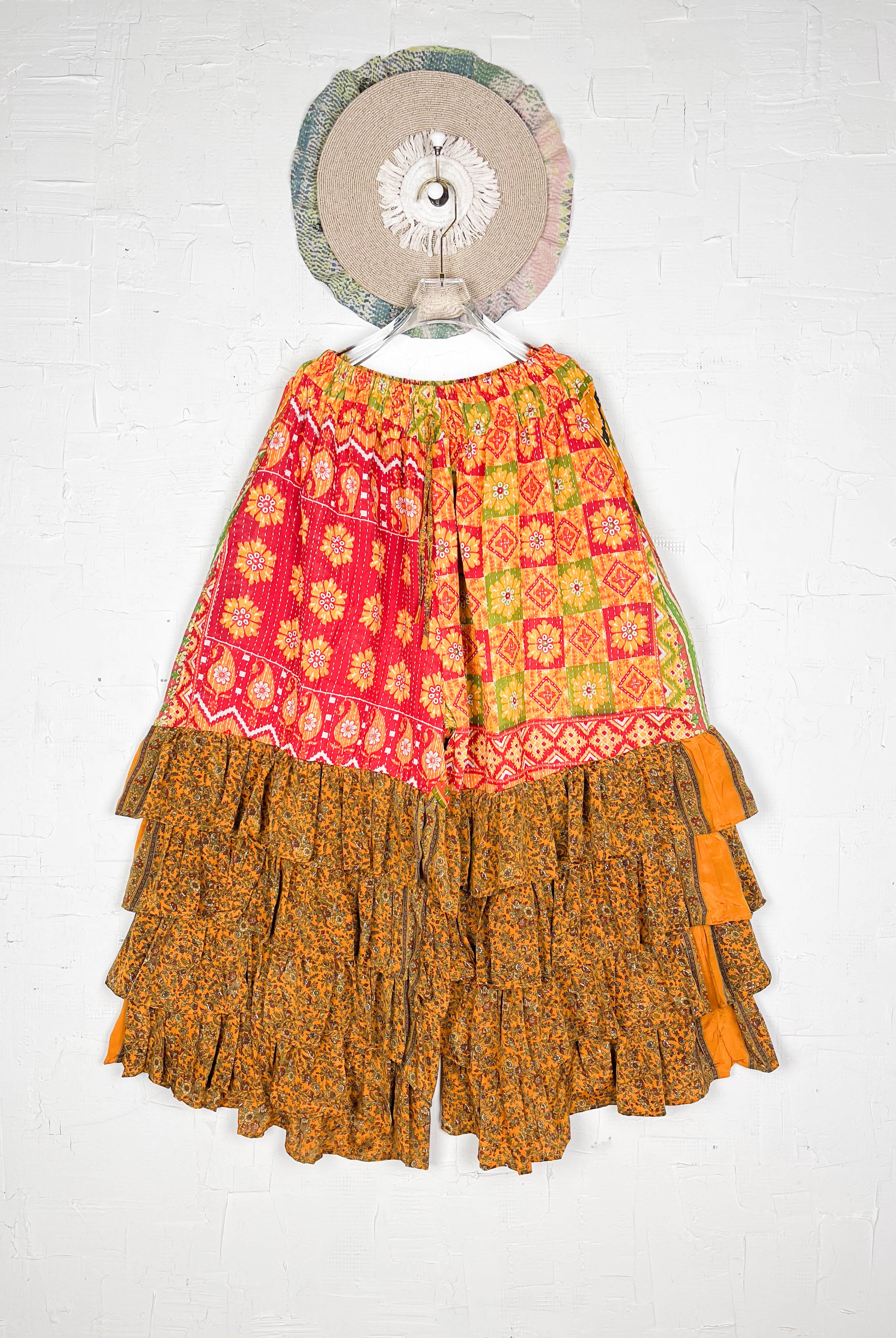 Boho pants silk kantha - Love Protect Sustain