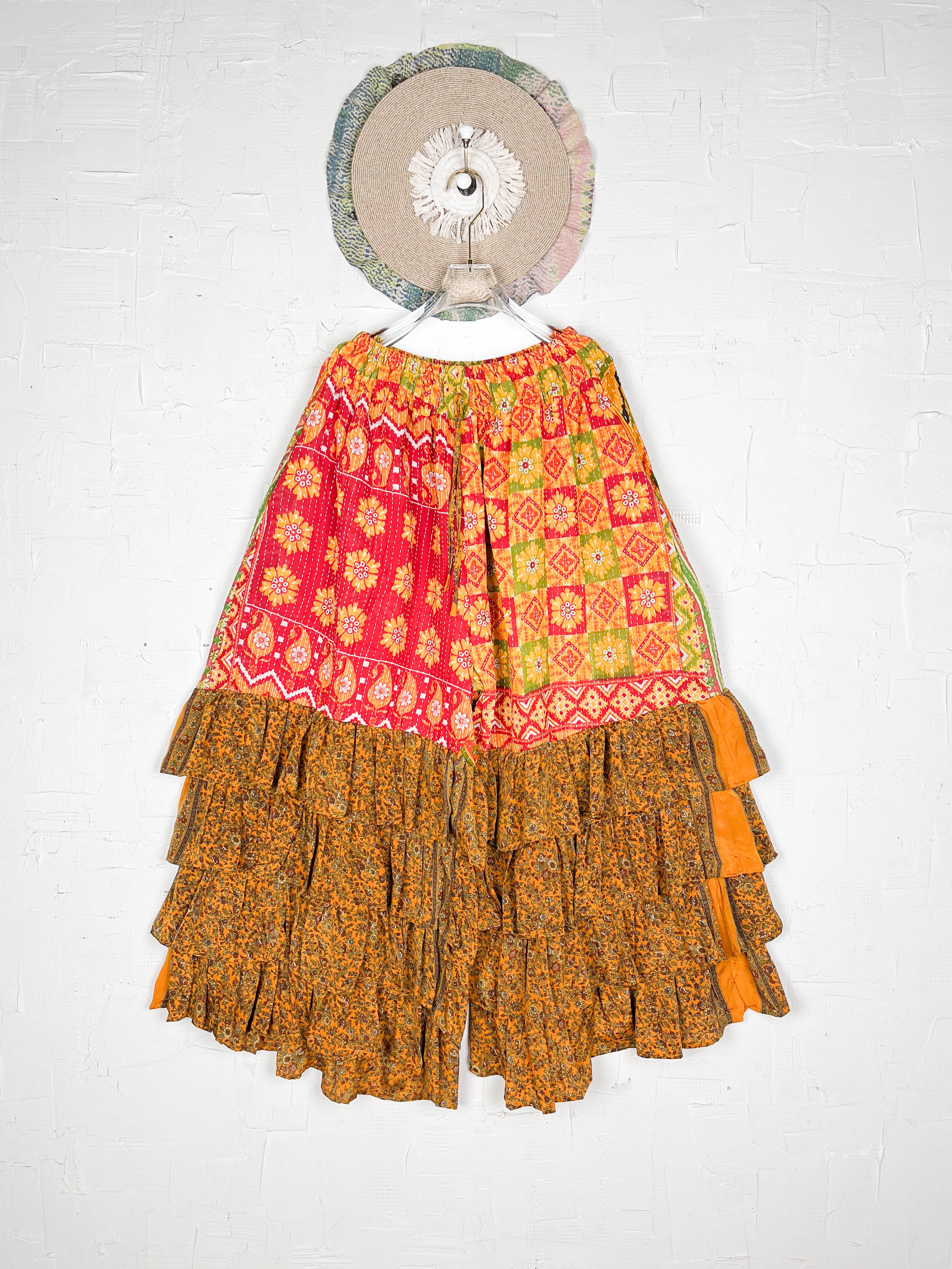 Boho pants silk kantha - Love Protect Sustain