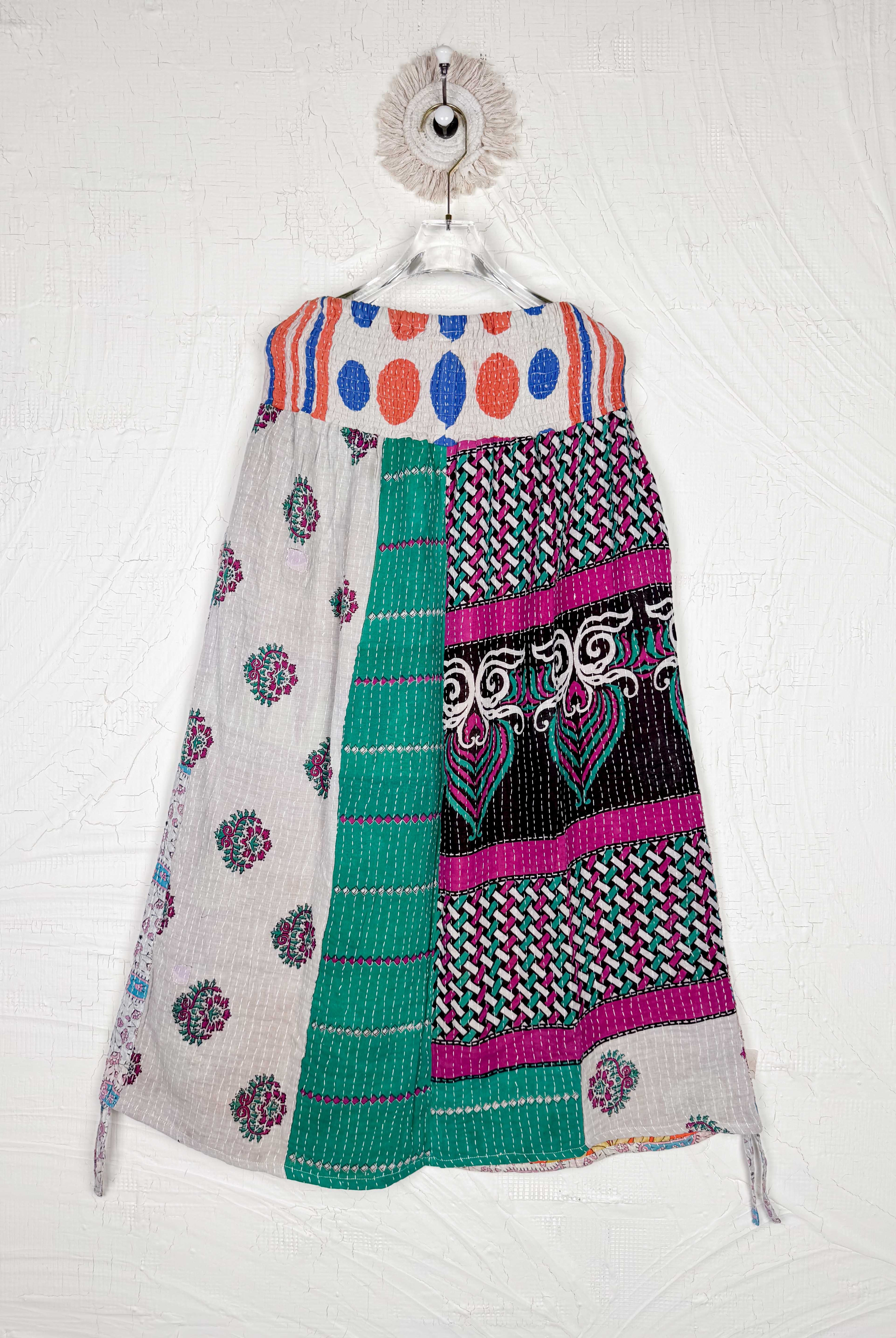 Boho patchwork skirt floral - Love Protect Sustain