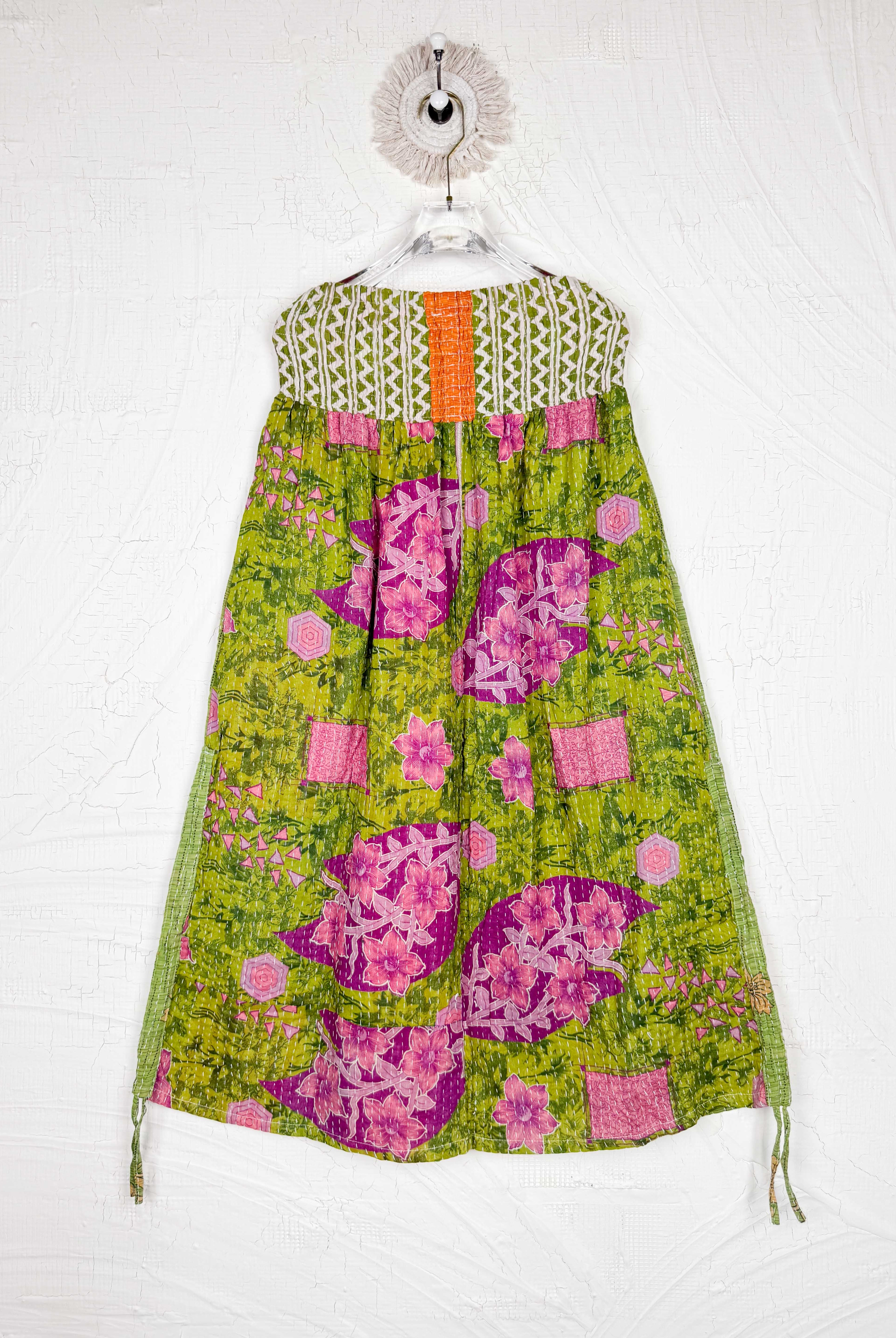 Boho patchwork skirt green - Love Protect Sustain