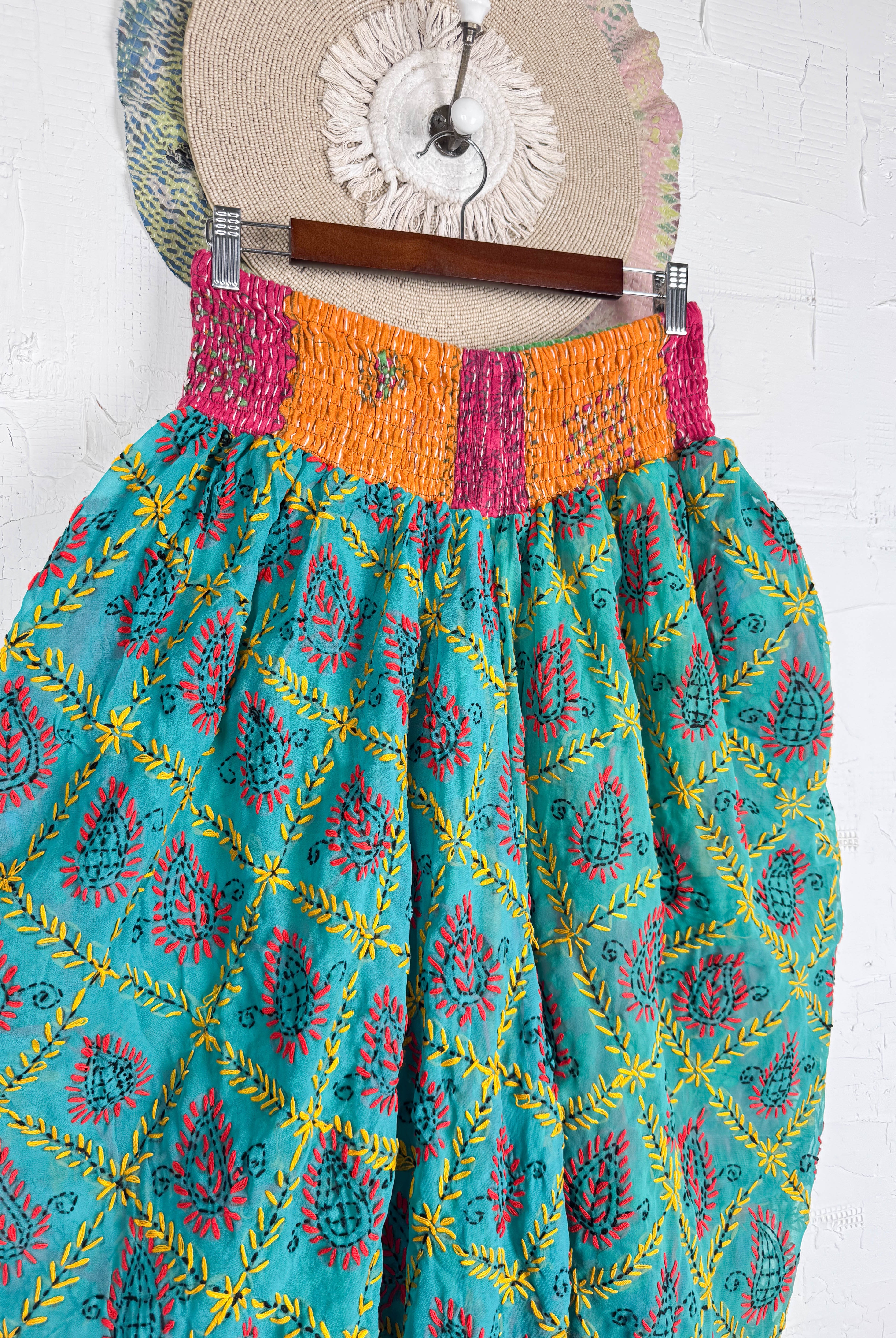 Boho plus size embroidered pants- Love Protect Sustain