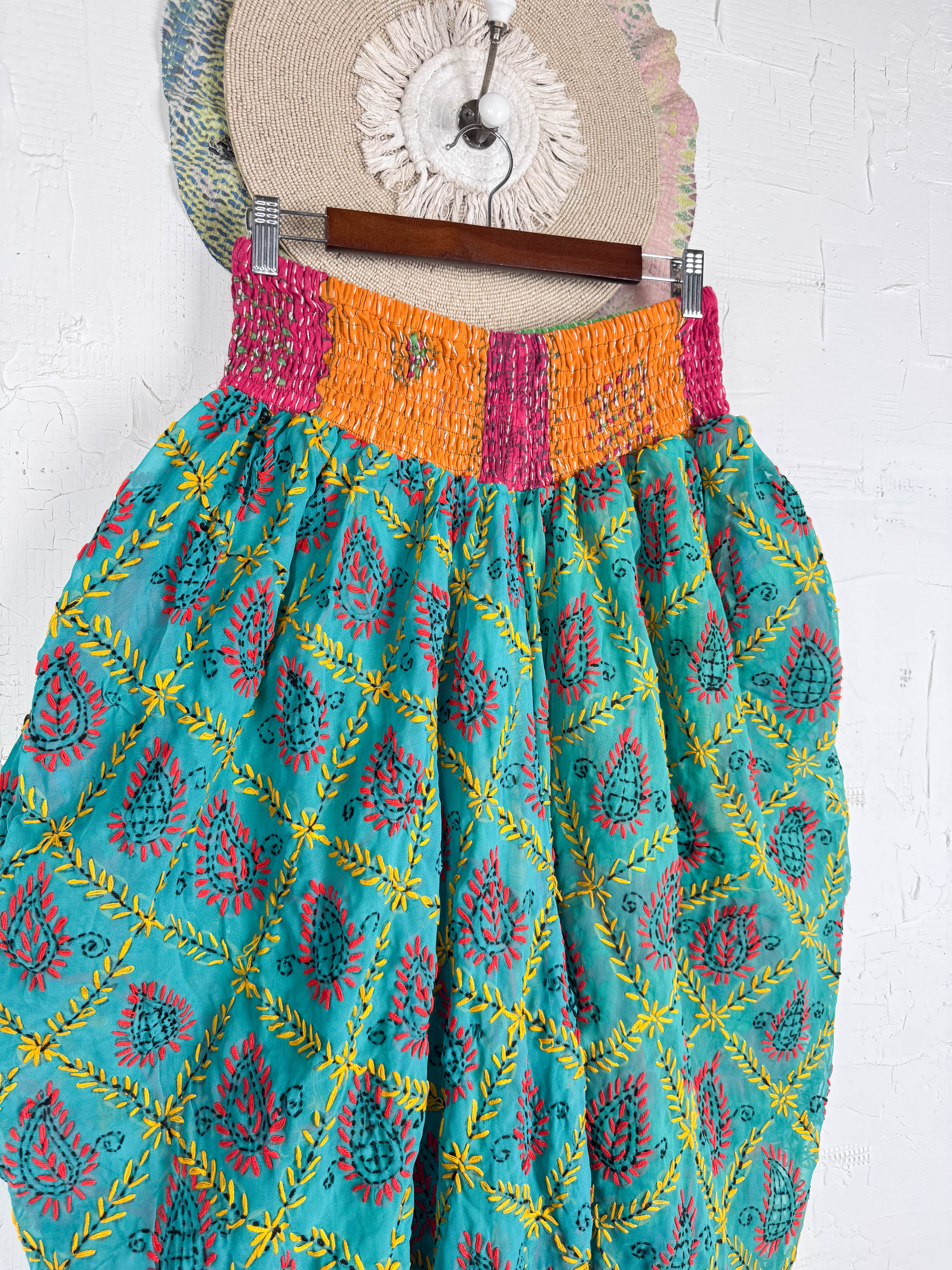 Boho plus size embroidered pants- Love Protect Sustain