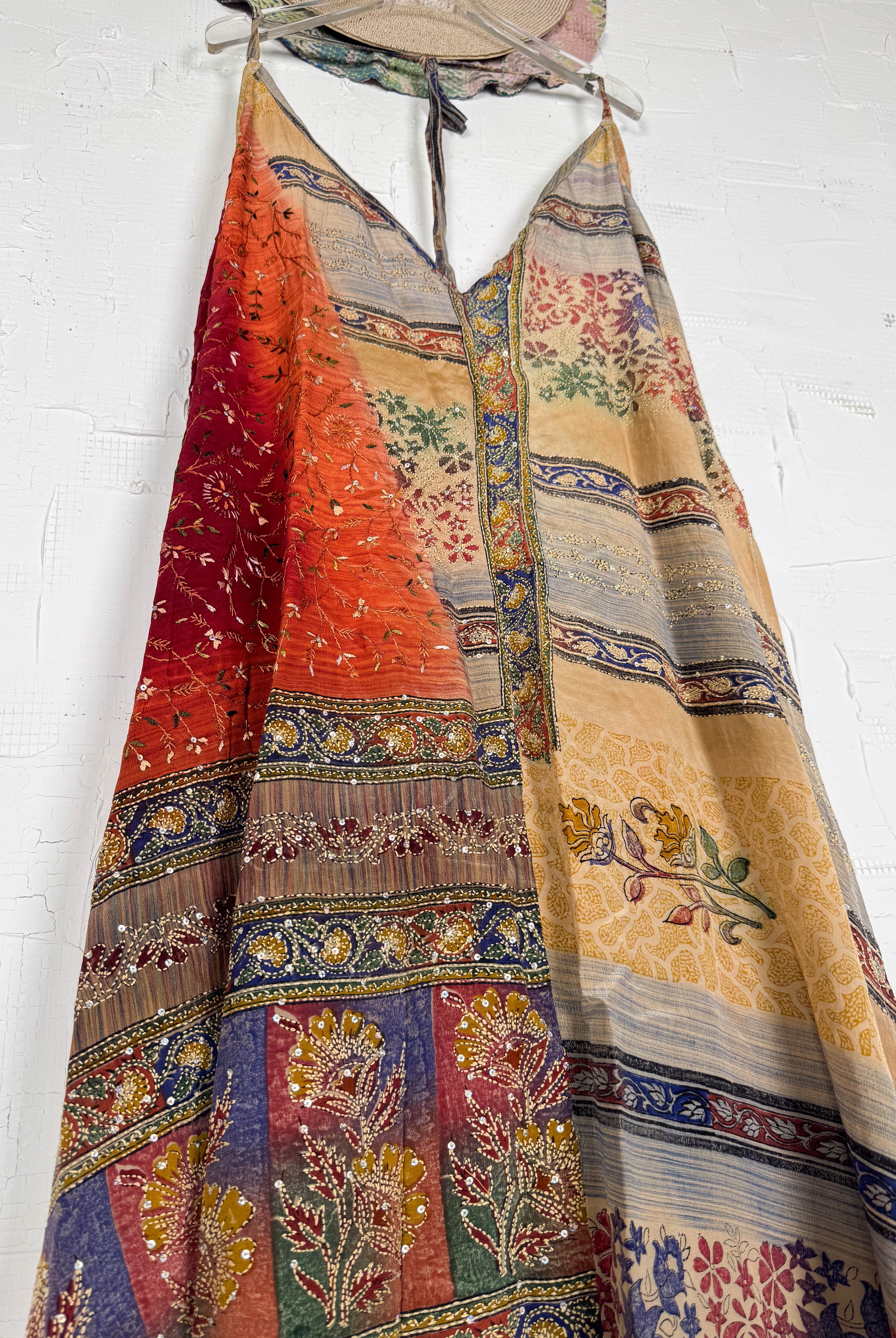 Boho silk dress - Love Protect Sustain