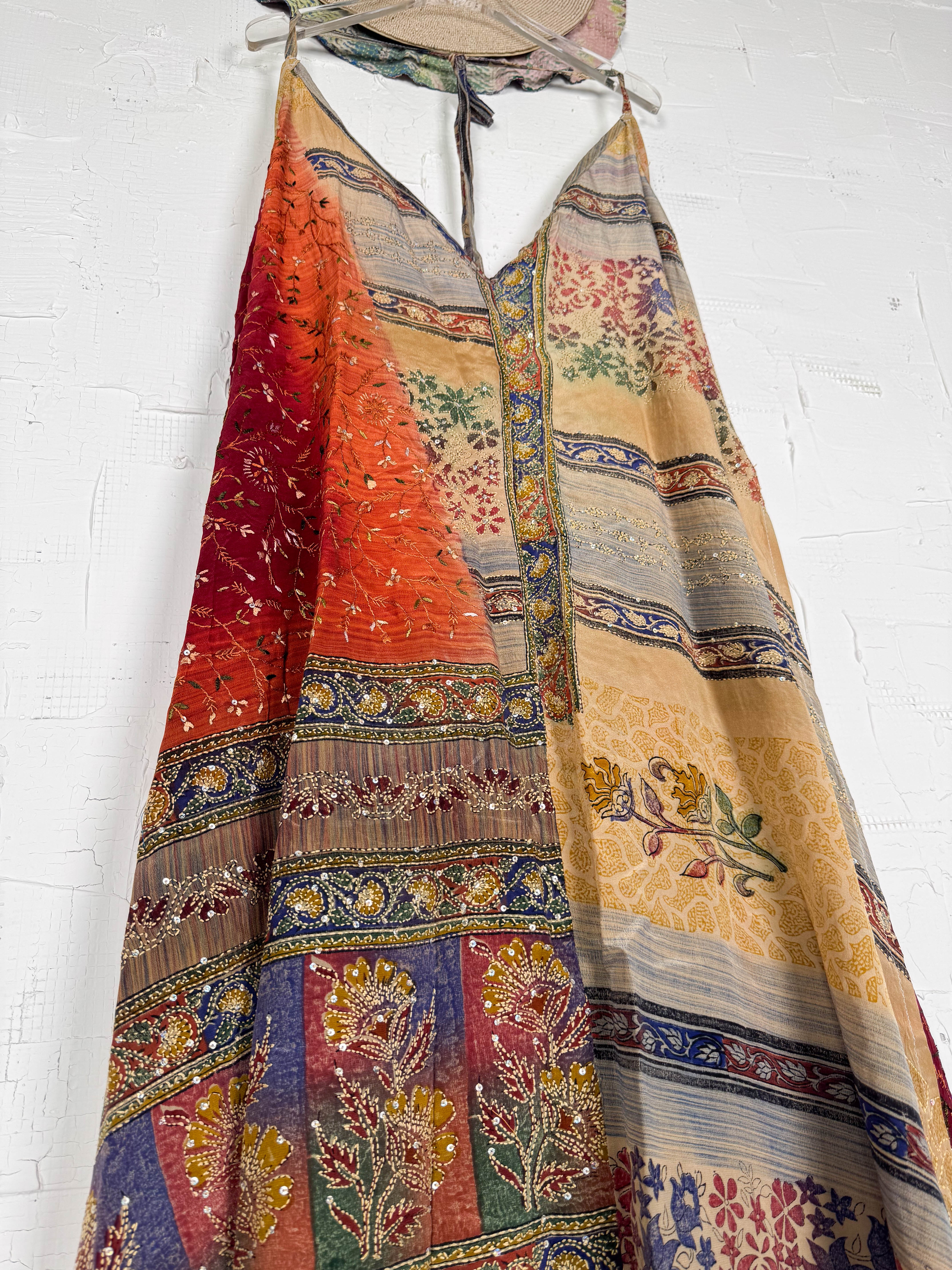 Boho silk dress - Love Protect Sustain