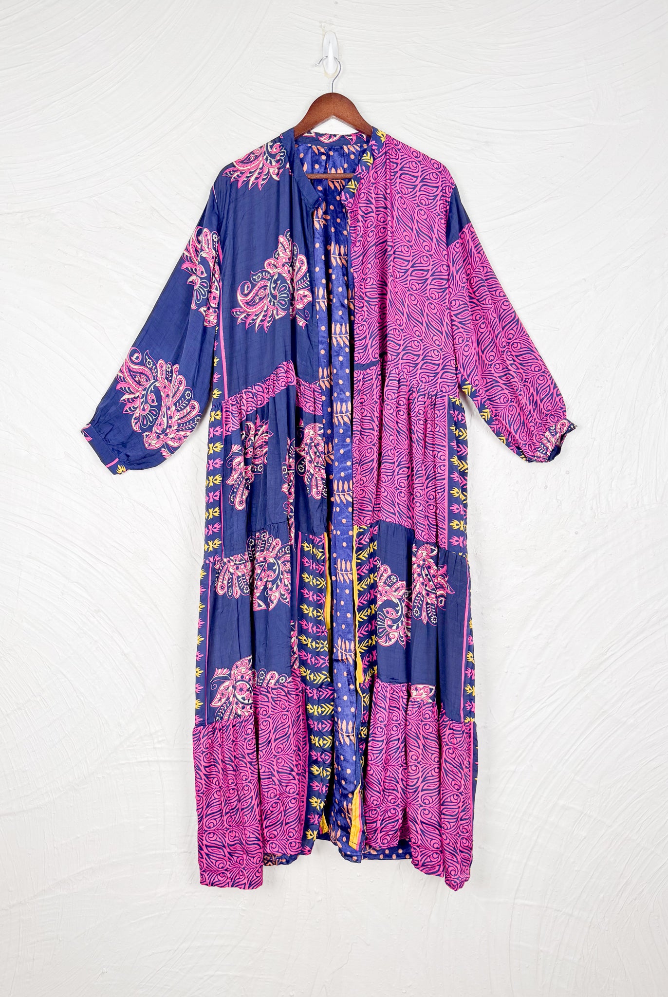 Boho silk long dress - Love Protect Sustain