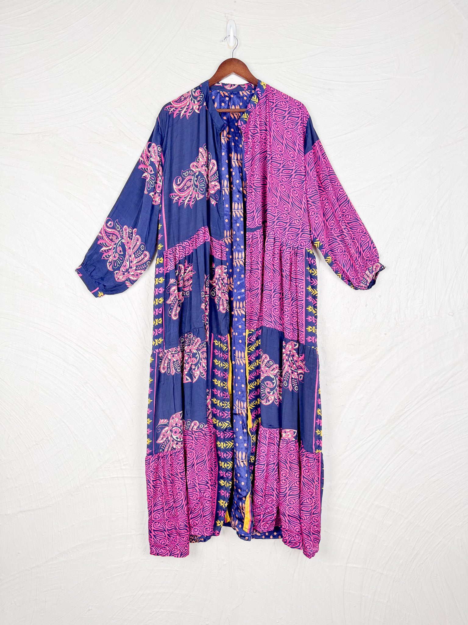 Boho silk long dress - Love Protect Sustain