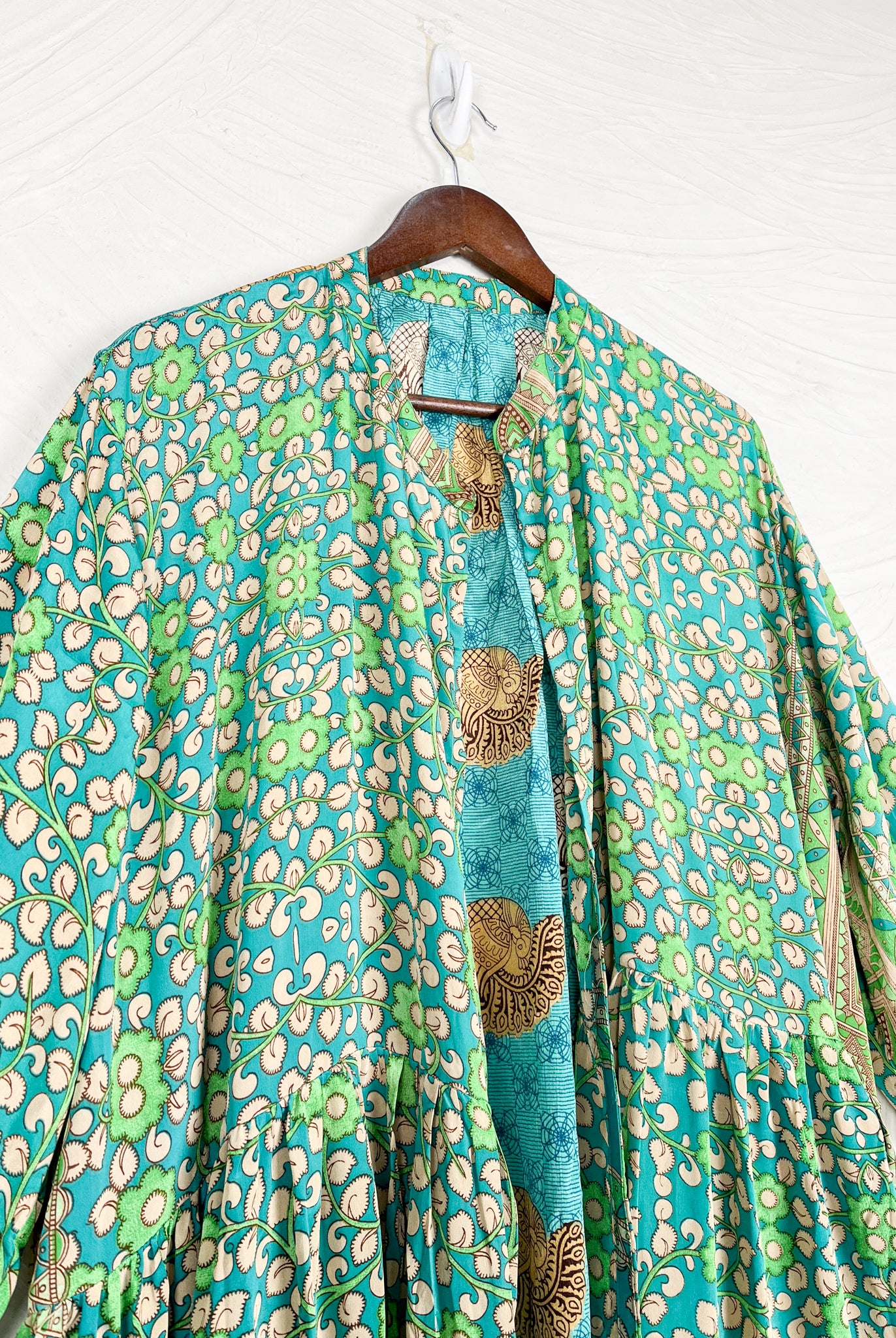 Boho silk long dress - Love Protect Sustain