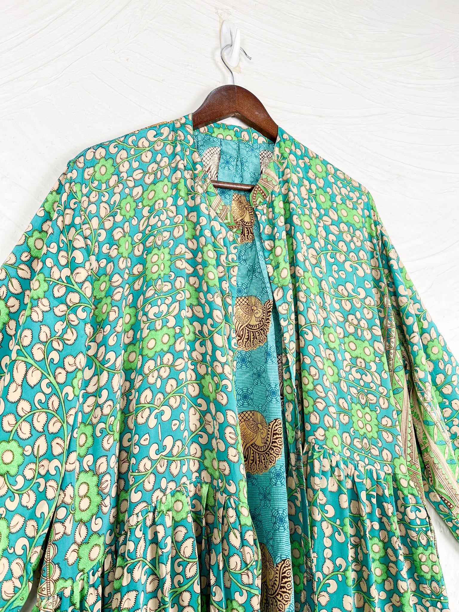 Boho silk long dress - Love Protect Sustain