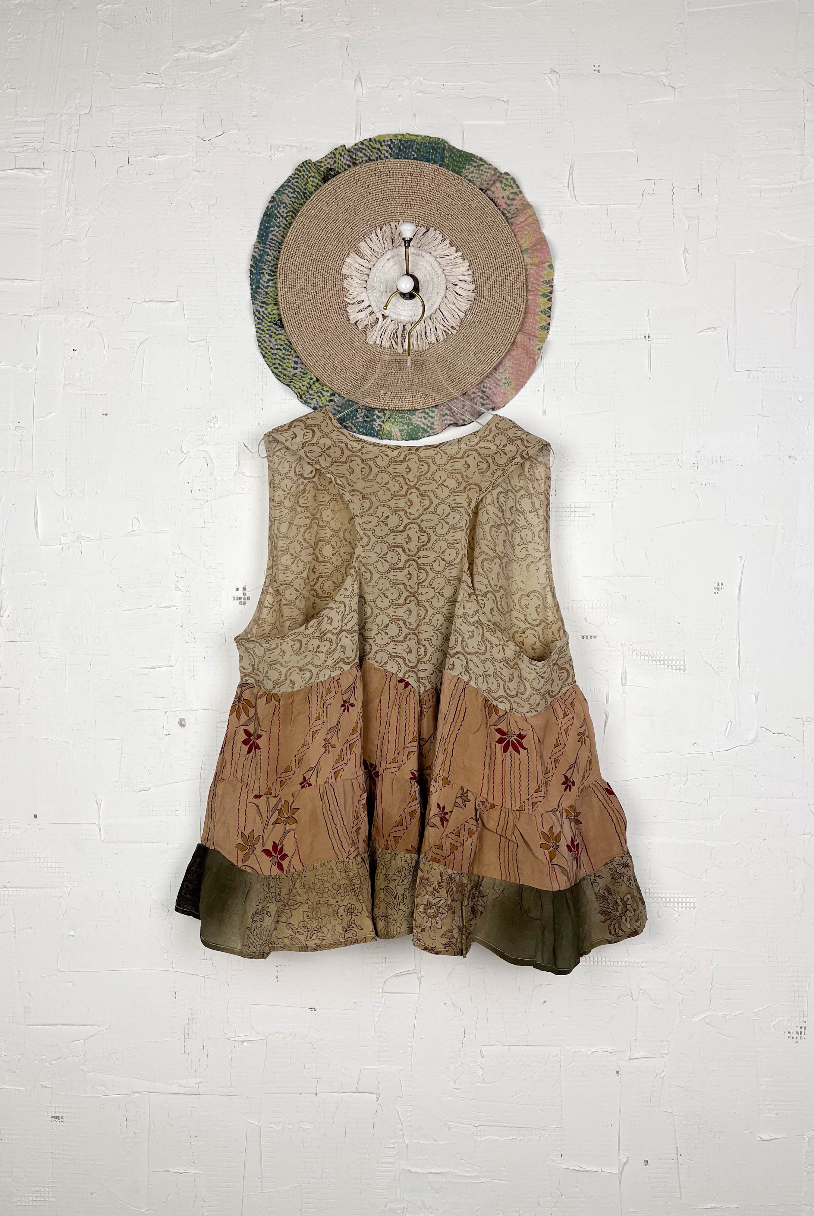 Boho silk patchwork top - Love Protect Sustain