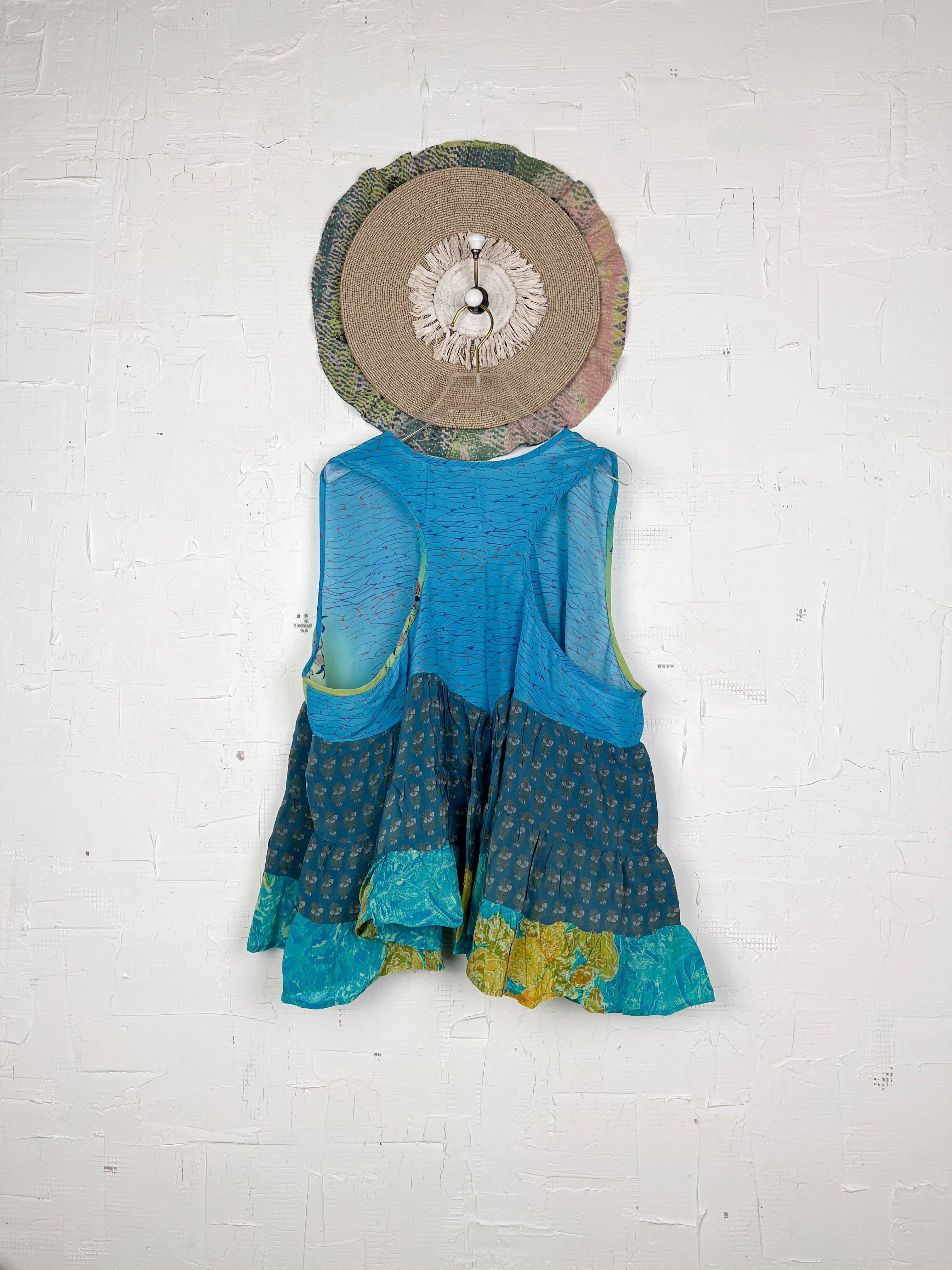 Boho silk patchwork top - Love Protect Sustain