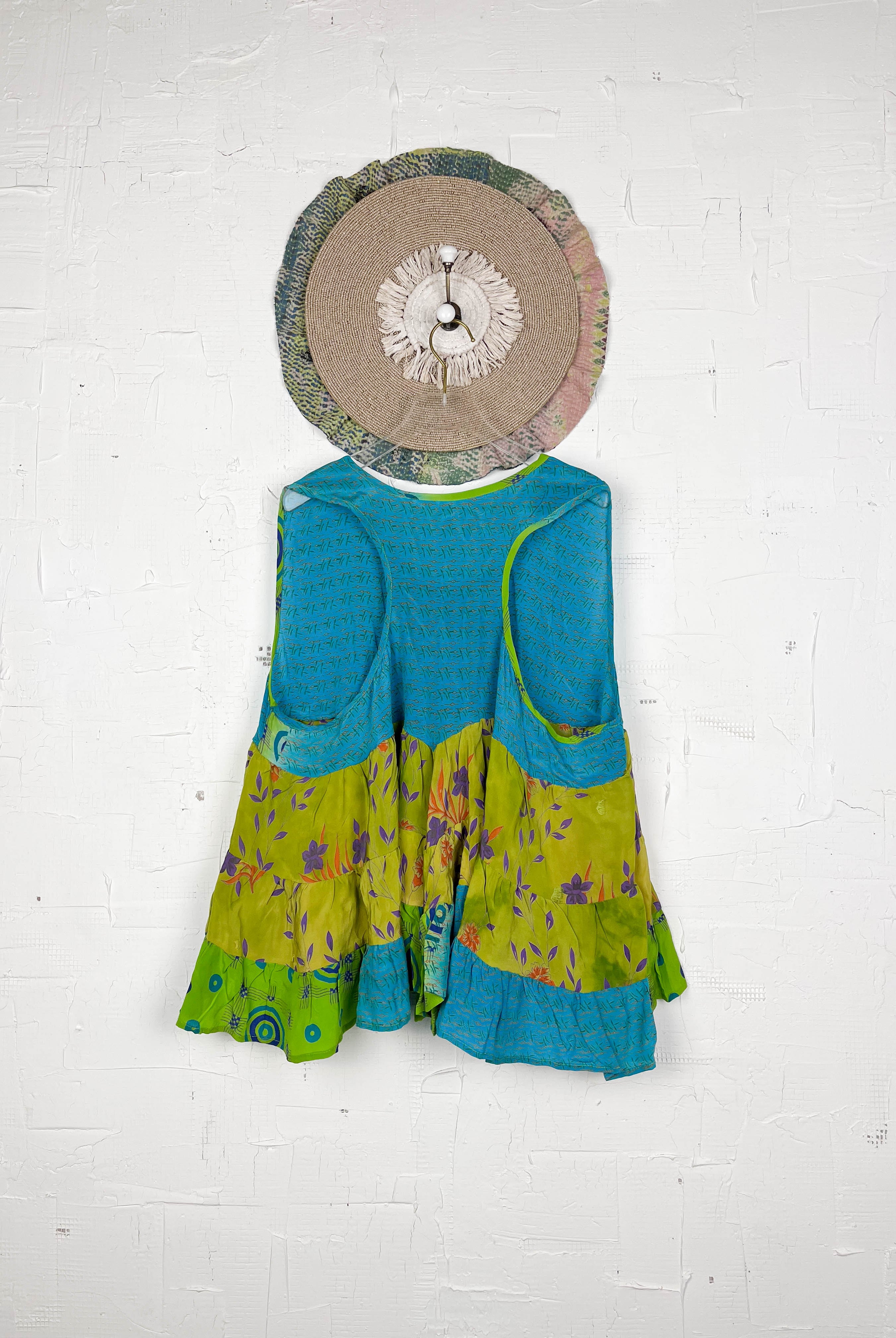 Boho silk patchwork top - Love Protect Sustain