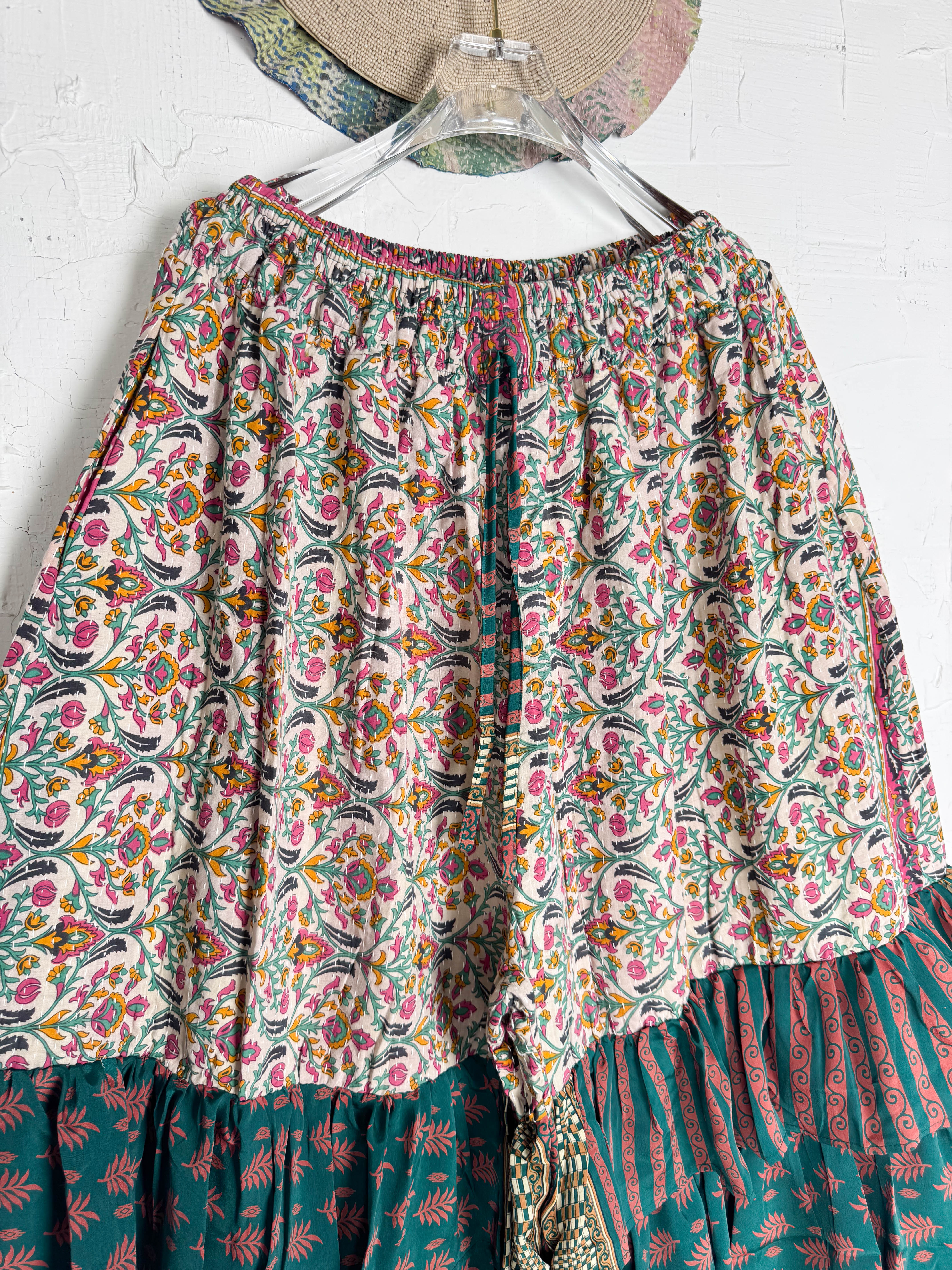 Boho tiered silk pants - Love Protect Sustain