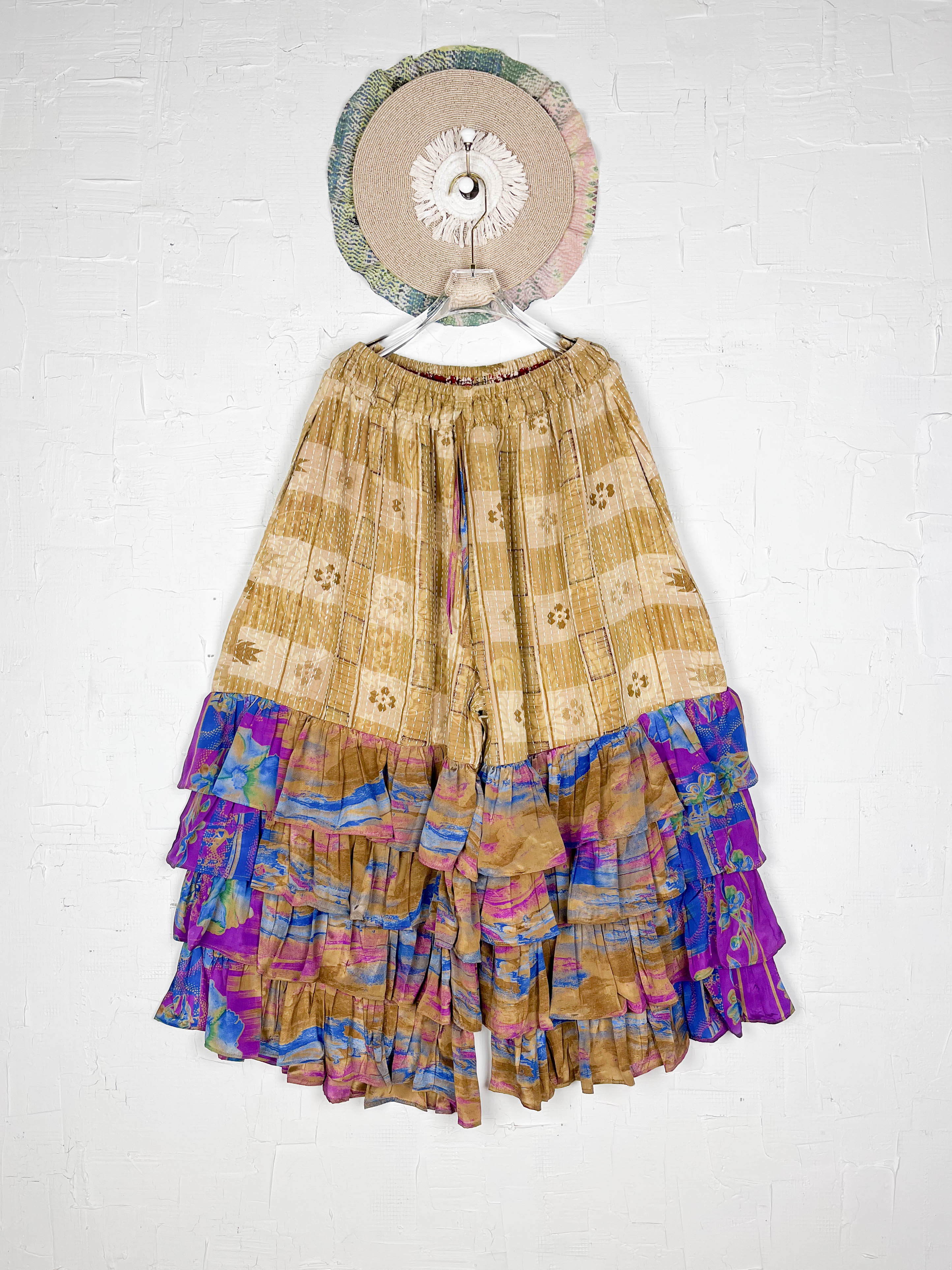 Boho tiered silk pants - Love Protect Sustain