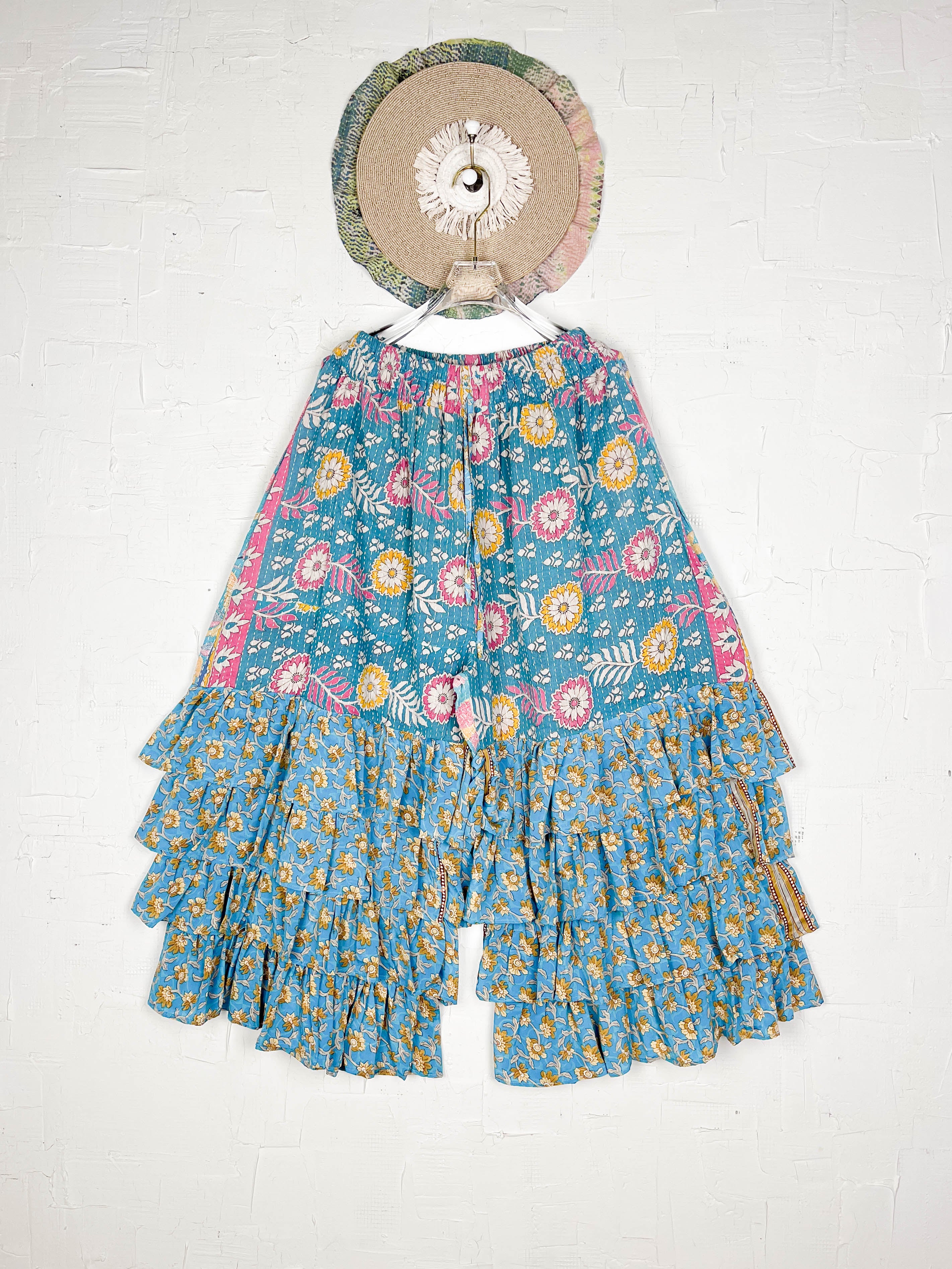 Boho tiered silk pants - Love Protect Sustain