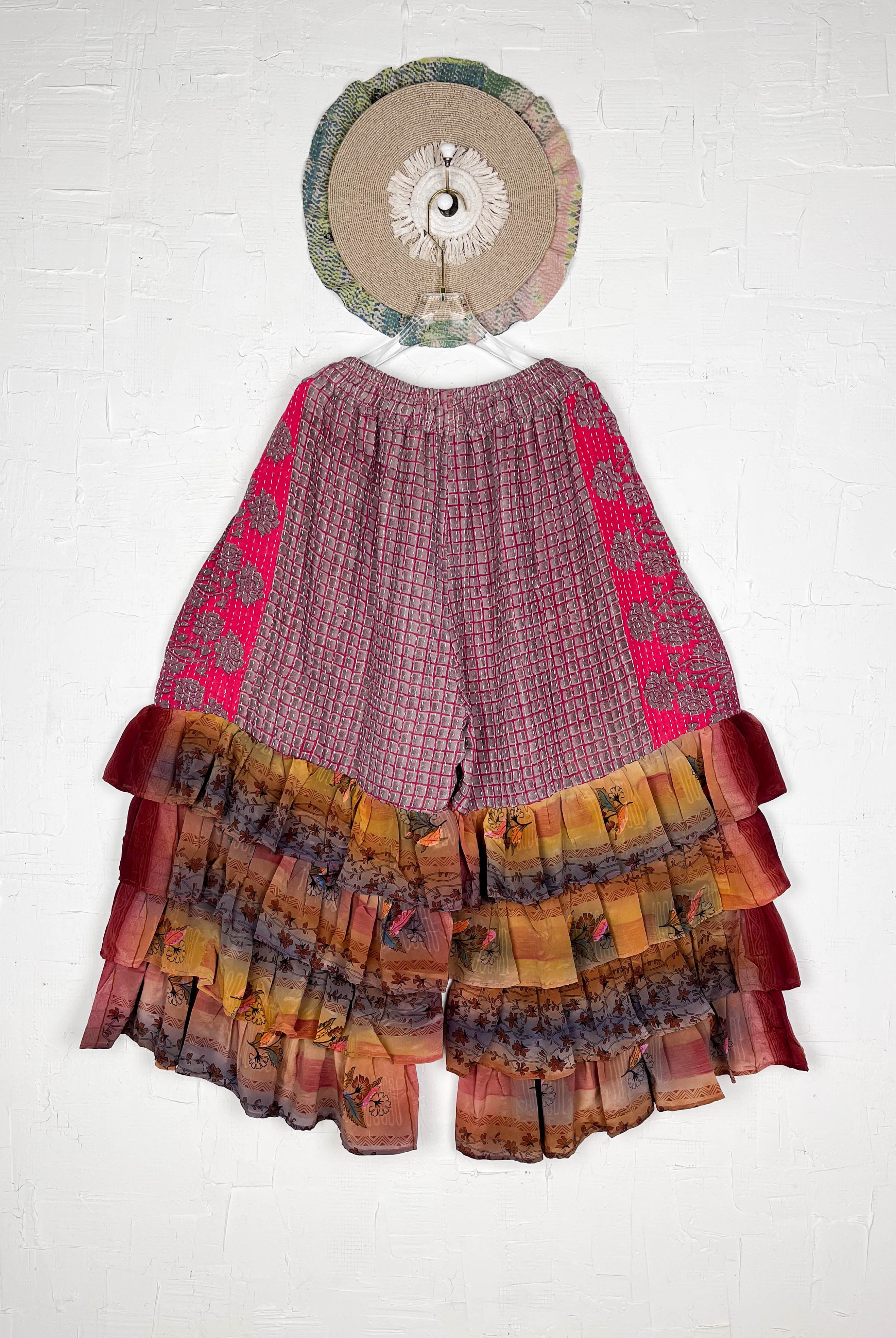 Boho tiered silk pants - Love Protect Sustain