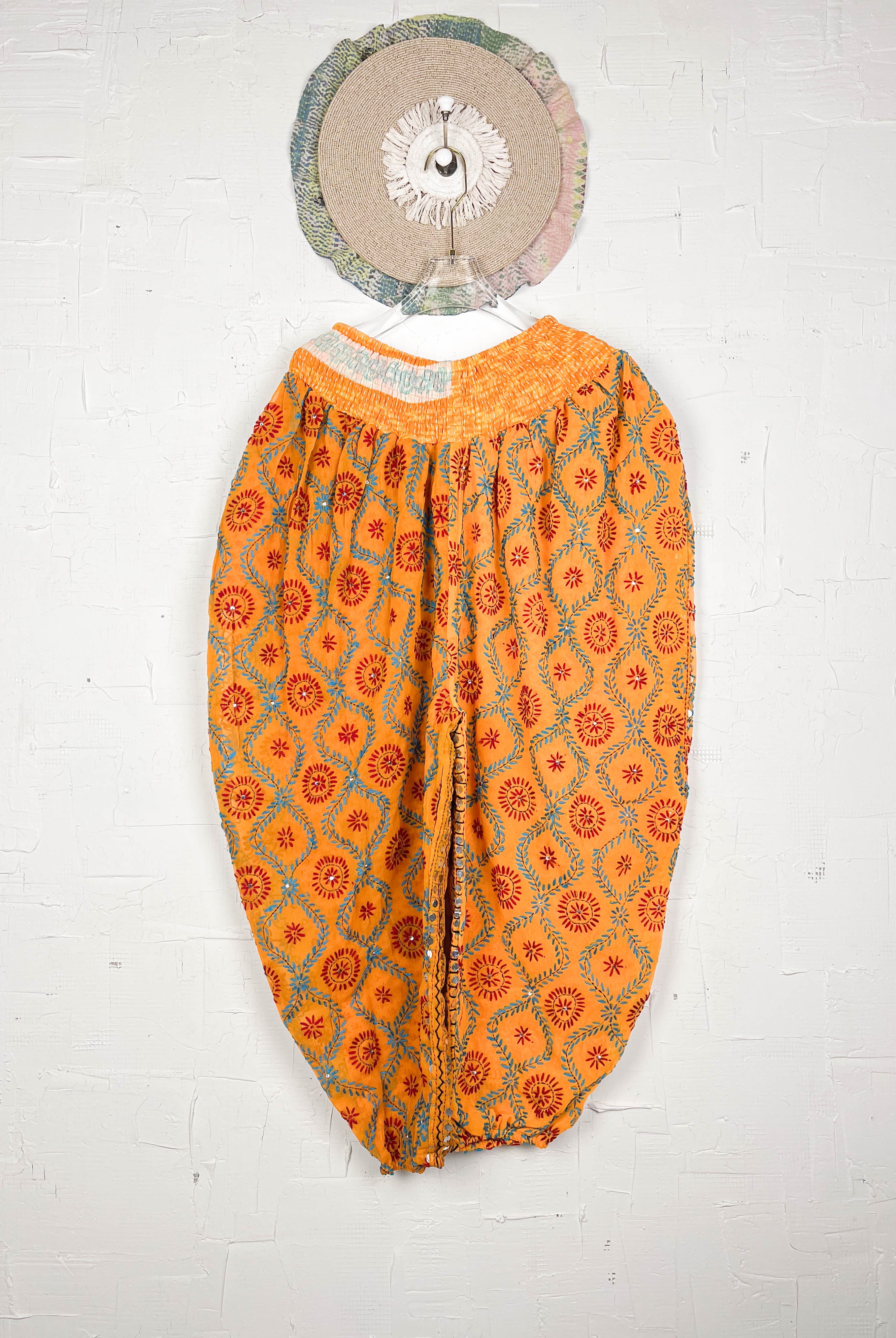 Boho yoga pants embroidered- Love Protect Sustain