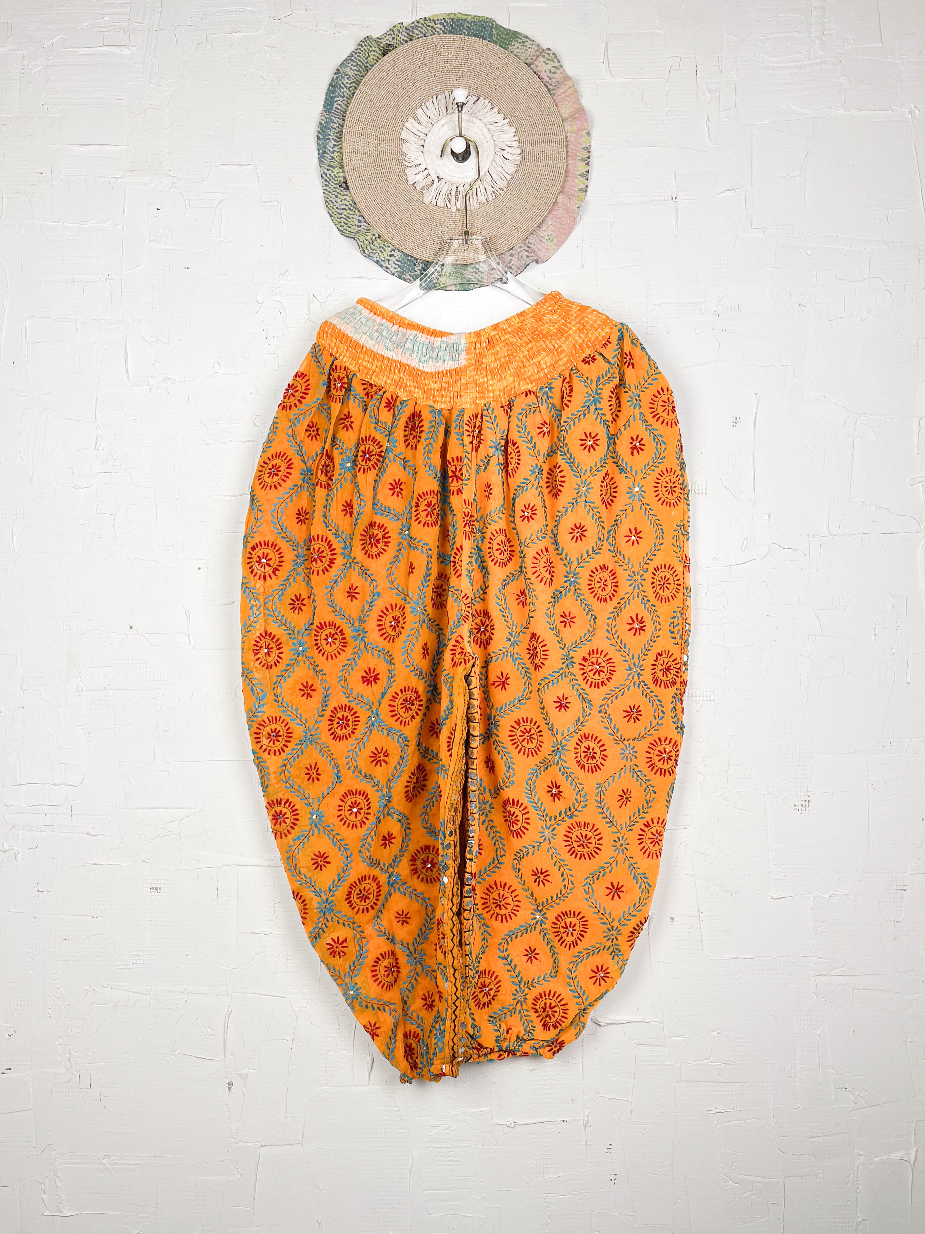 Boho yoga pants embroidered- Love Protect Sustain