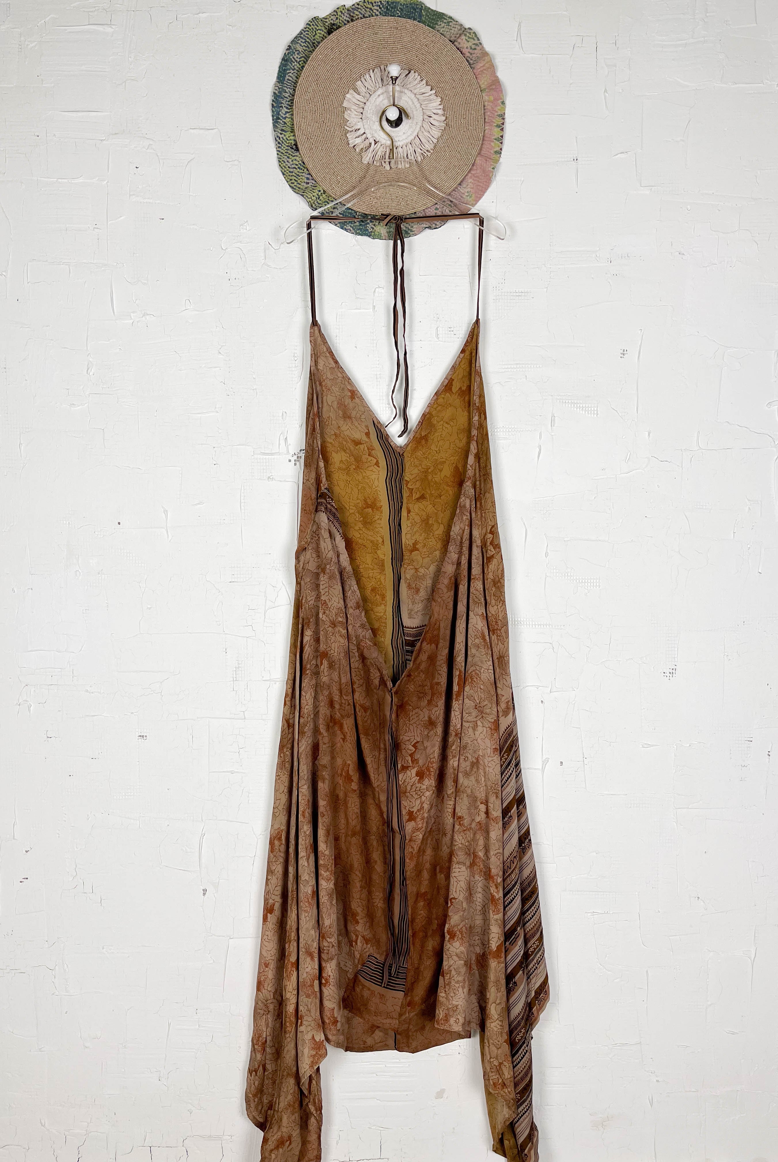 Brown Silk Dres - Love Protect Sustain