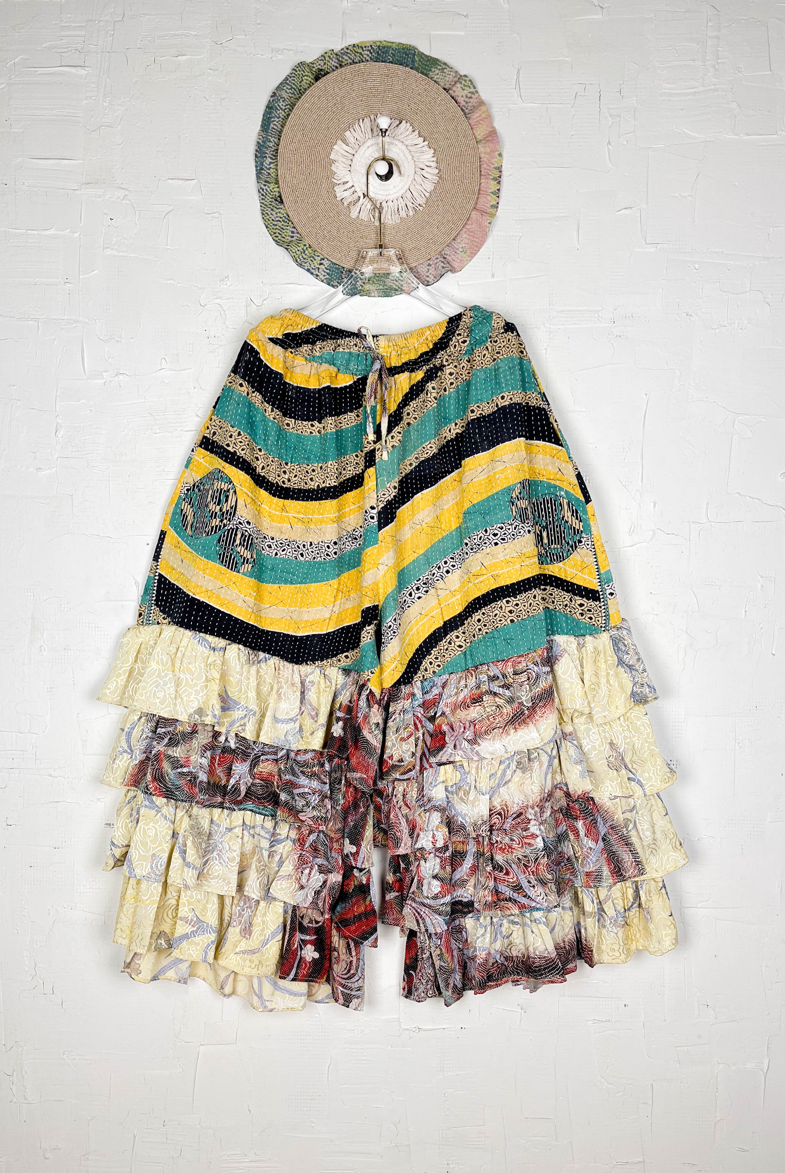 Colorful Kantha Frill Pants - Love Protect Sustain