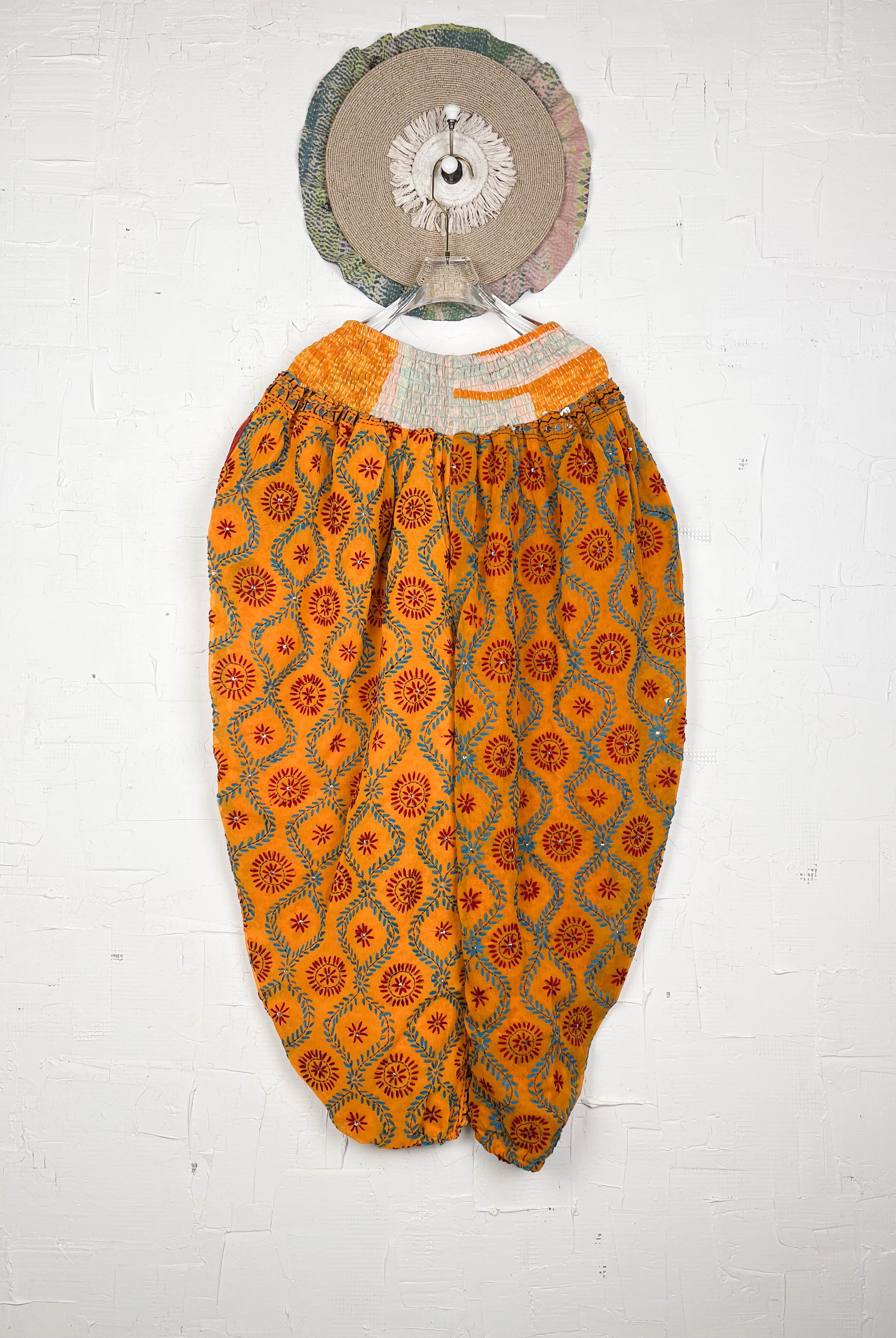 Comfortable handembroidered lounge pants- Love Protect Sustain