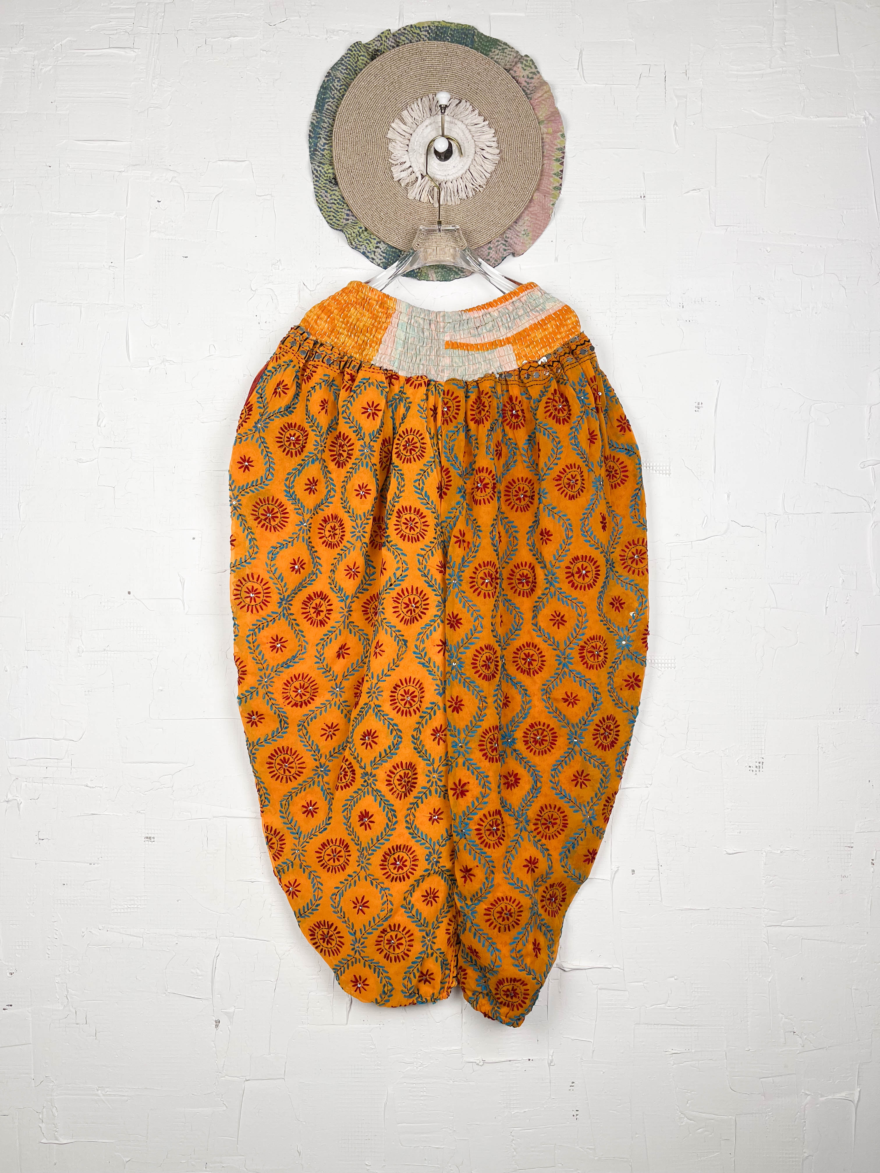 Comfortable handembroidered lounge pants- Love Protect Sustain