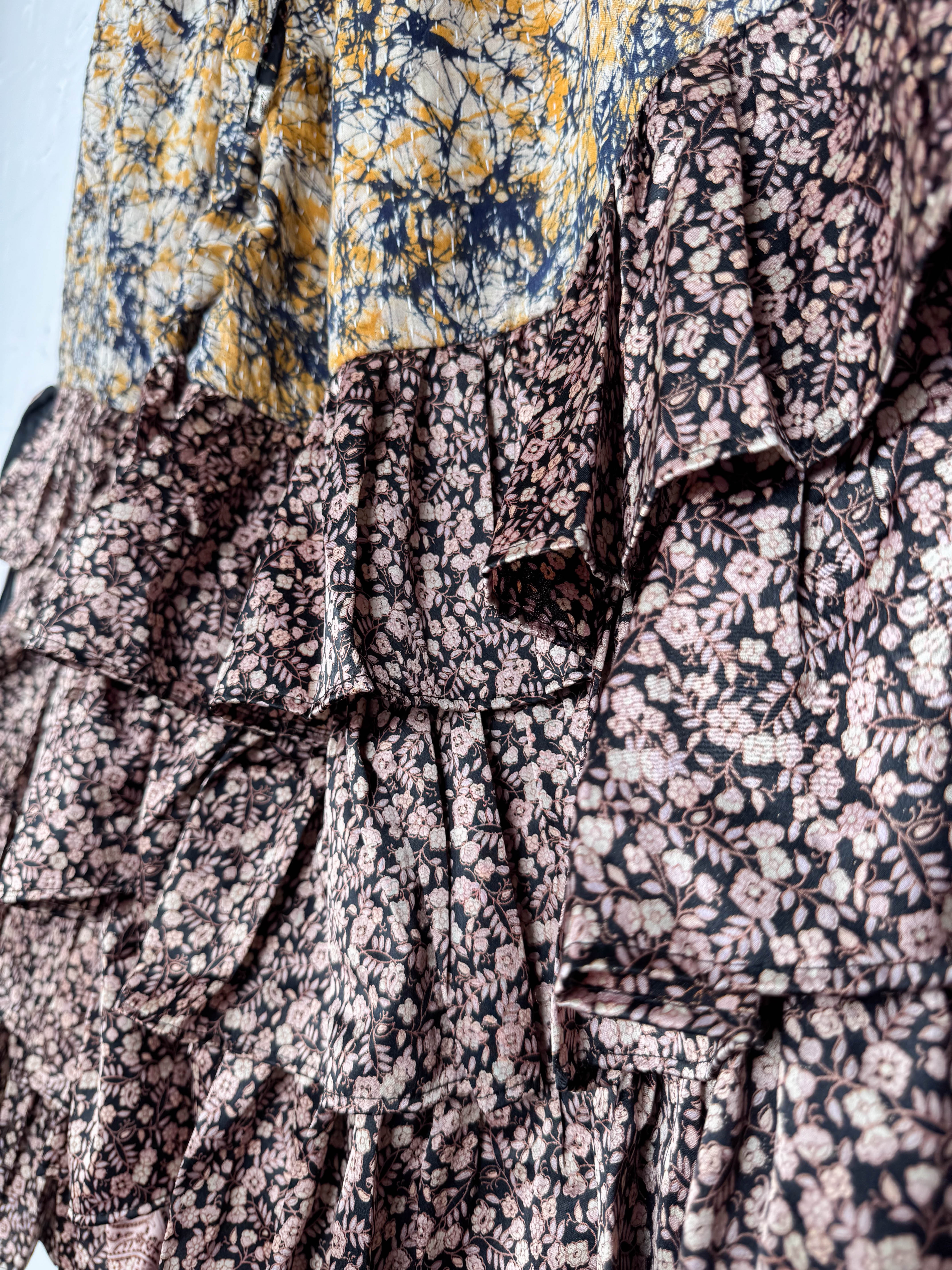 Comfortable kantha silk wide pants