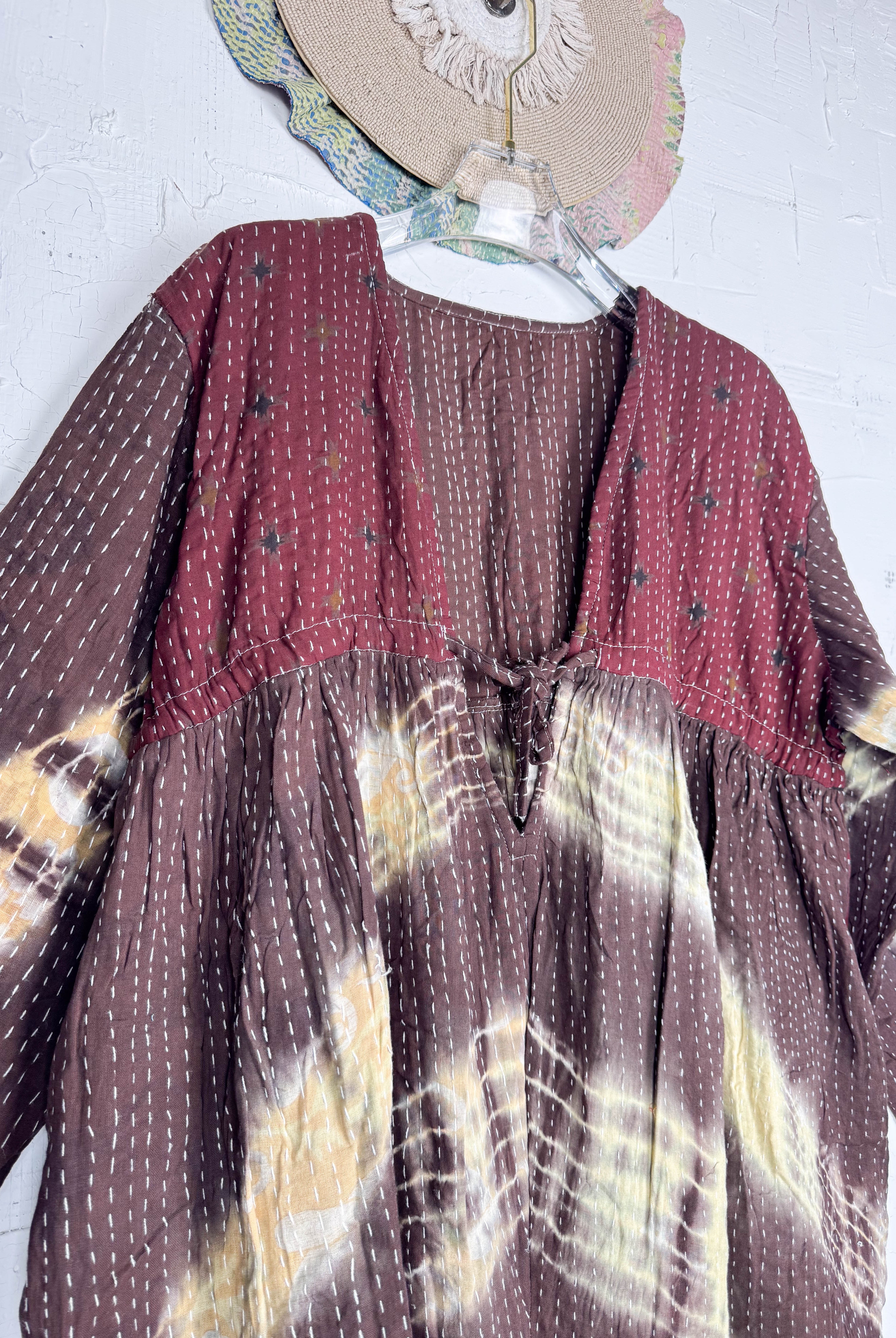 Cropped Kantha jumpsuit - Love Protect Sustain