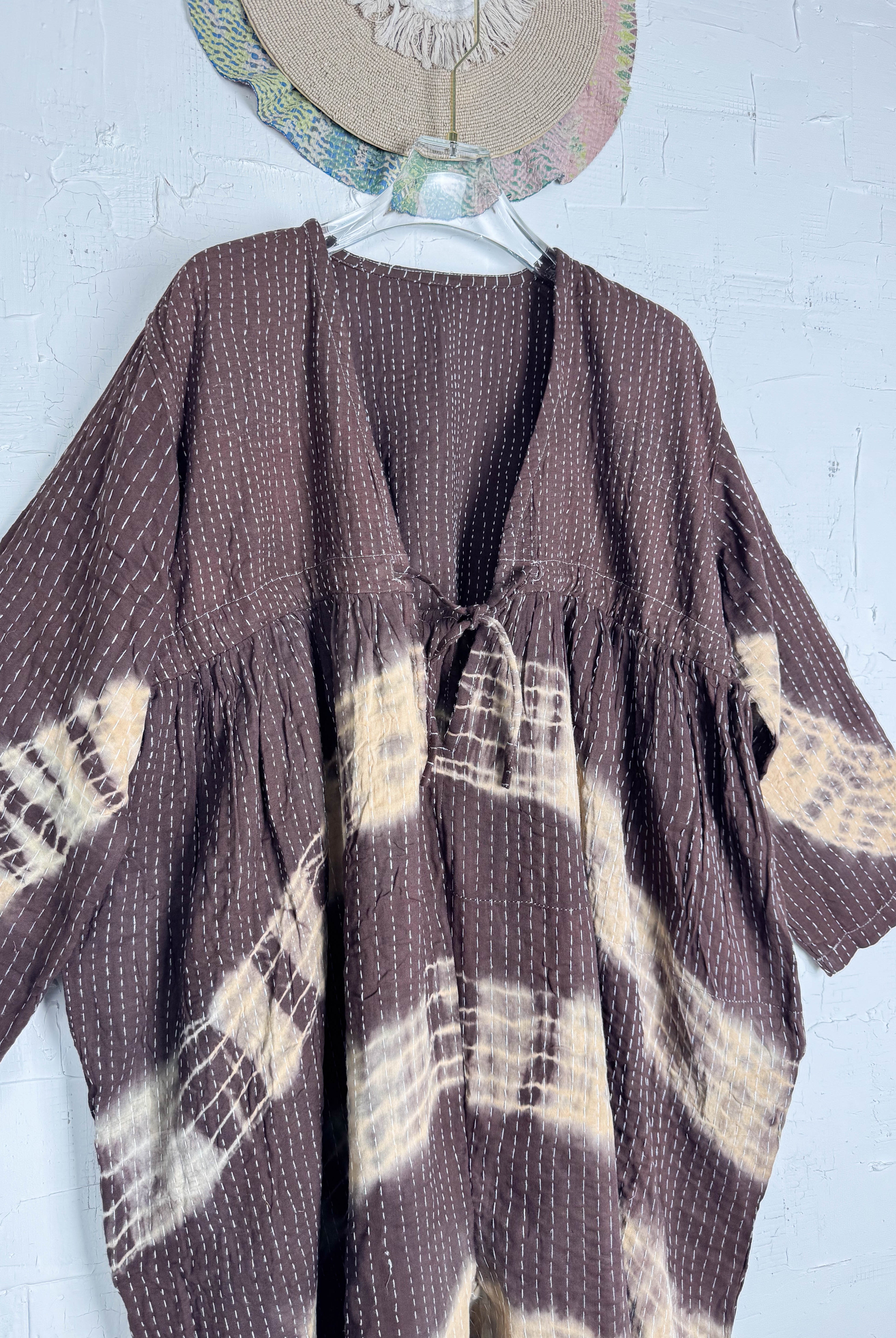 Cropped Kantha jumpsuit - Love Protect Sustain