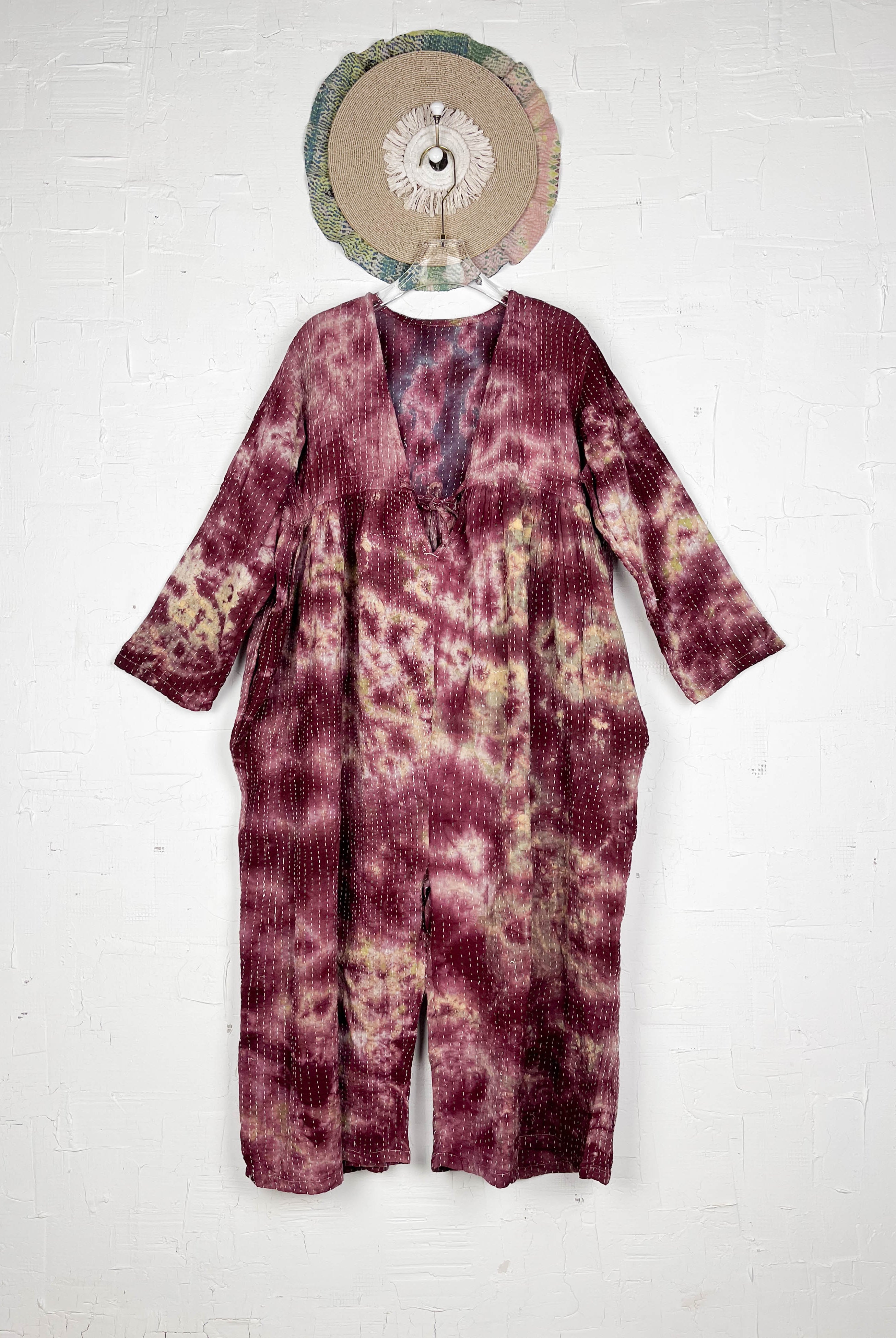 Cropped Kantha jumpsuit - Love Protect Sustain