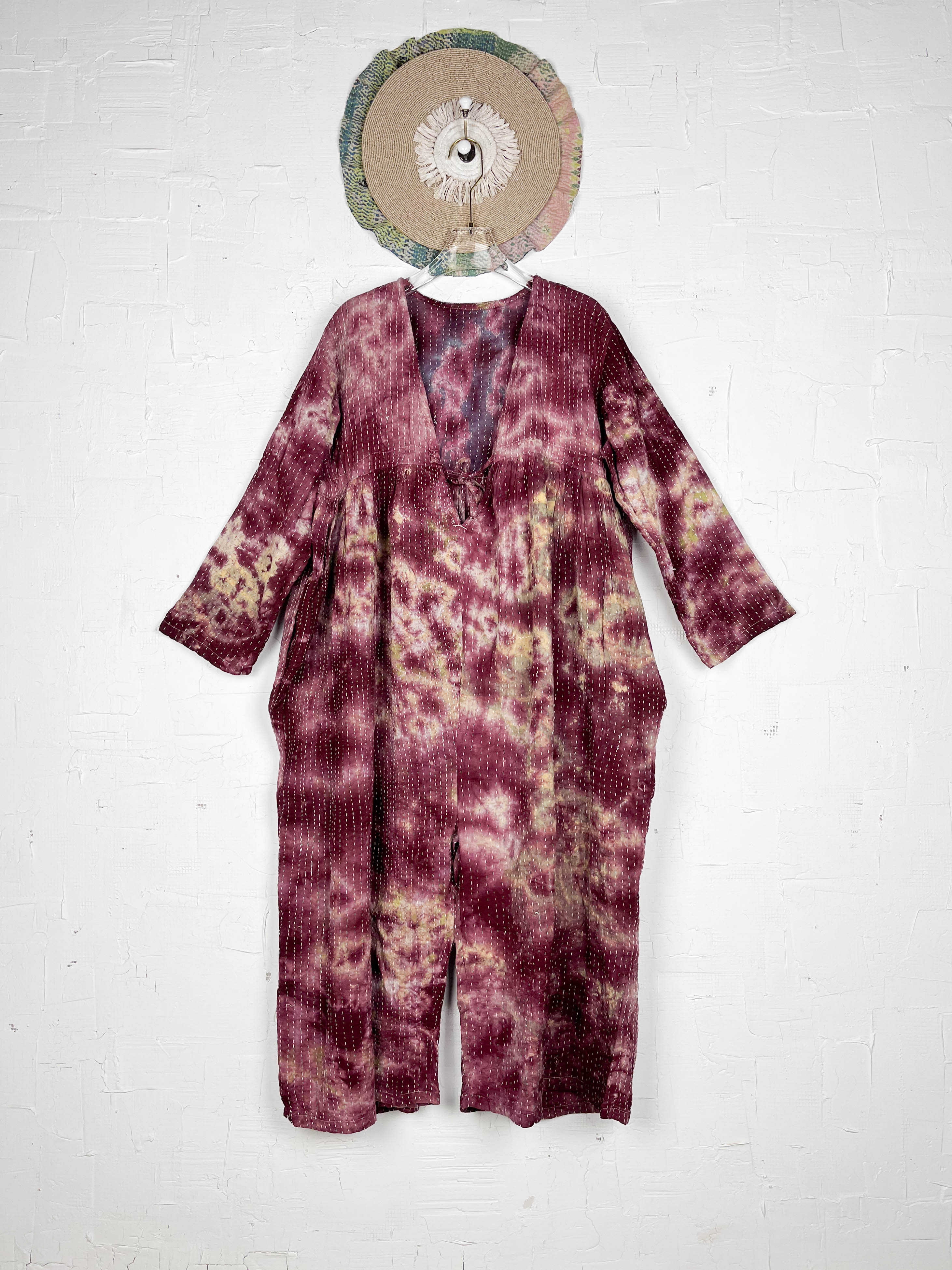 Cropped Kantha jumpsuit - Love Protect Sustain