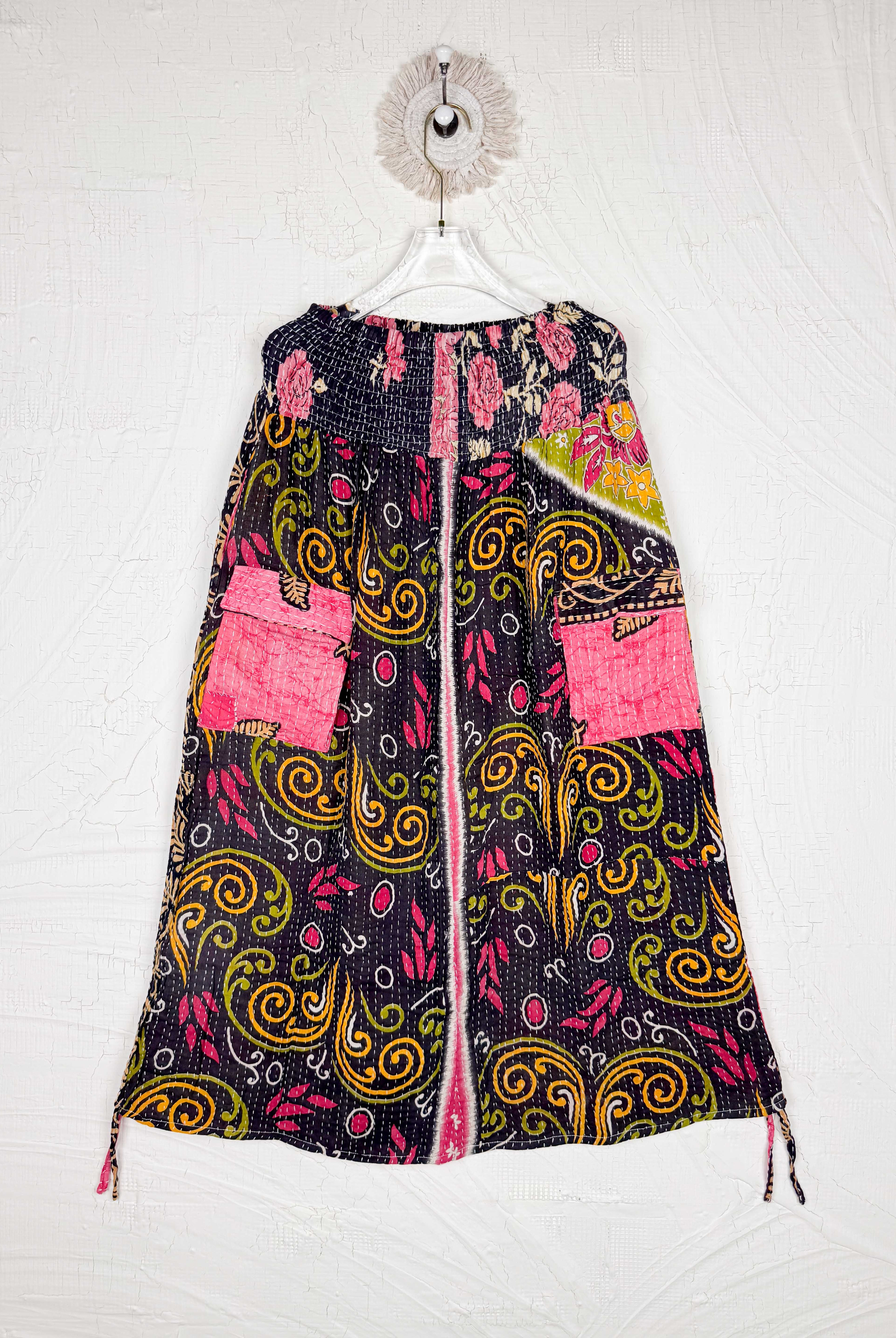 Dark kantha skirt - Love Protect Sustain
